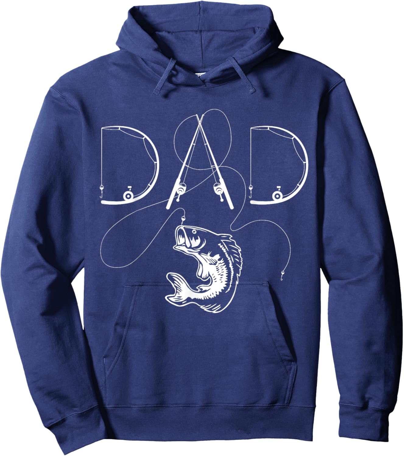 Fisherman Dad Fishing Enthusiast Fish Lover Daddy Father Hoodie - Hoodie | Navy