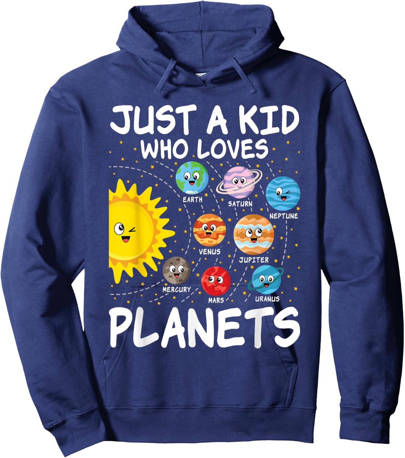 Just A Kid Who Loves Planets Space Solar System Boy Girl Kid Hoodie - Hoodie | Navy