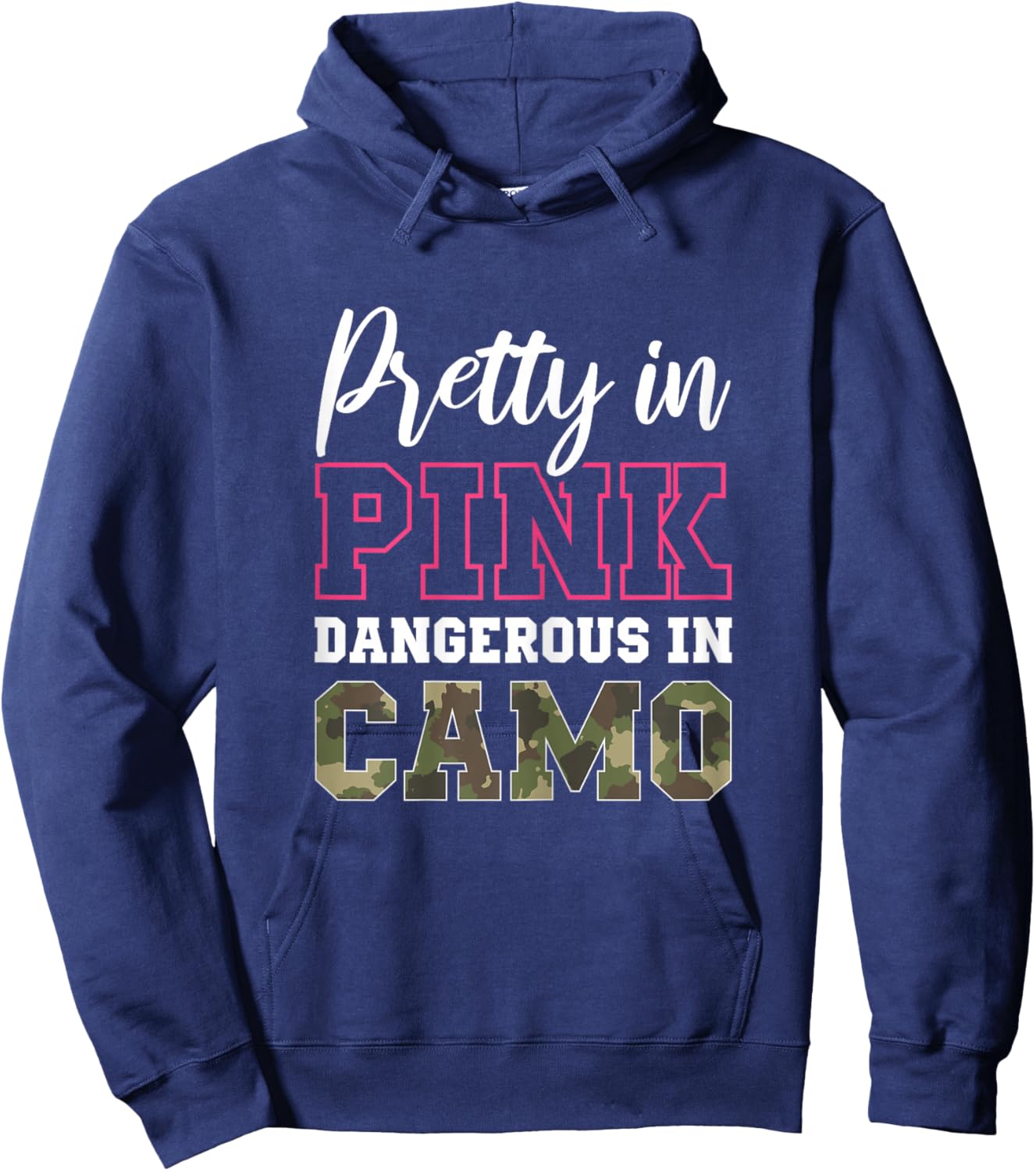 Funny Camo Hunting Pink Graphic and Girls Hunters Hoodie - Hoodie | Navy