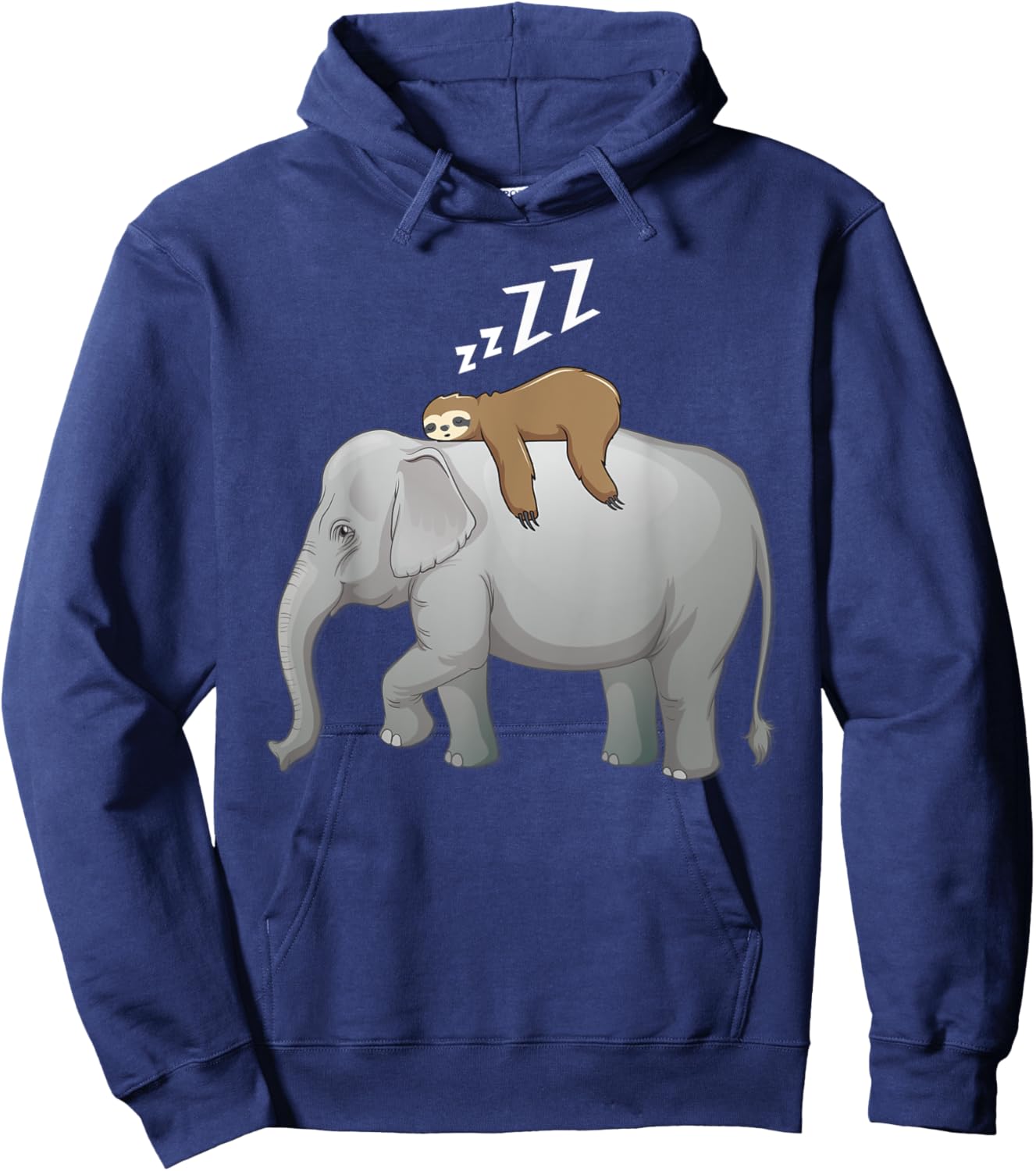 Elephant and sloth sleep lazy on the elephant wild animal Hoodie - Hoodie | Navy