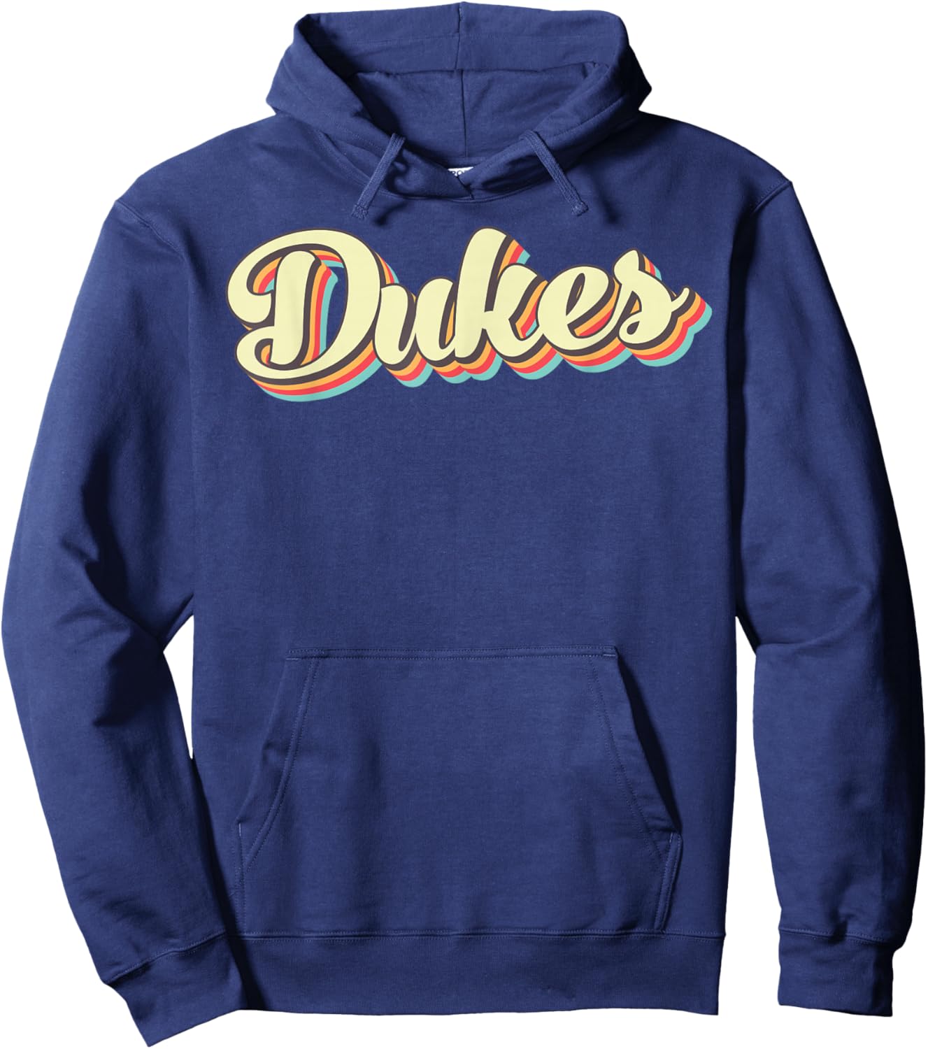 Dukes Retro Art Baseball Font Vintage Hoodie - Hoodie | Navy