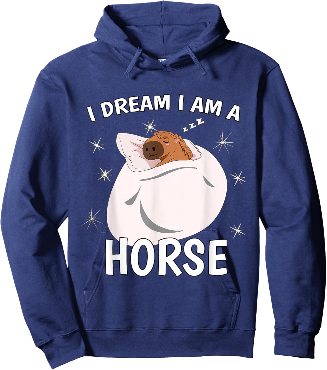 Sleeping Shirt PJ Pajama Top I Dream I Am A Horse Hoodie - Hoodie | Navy