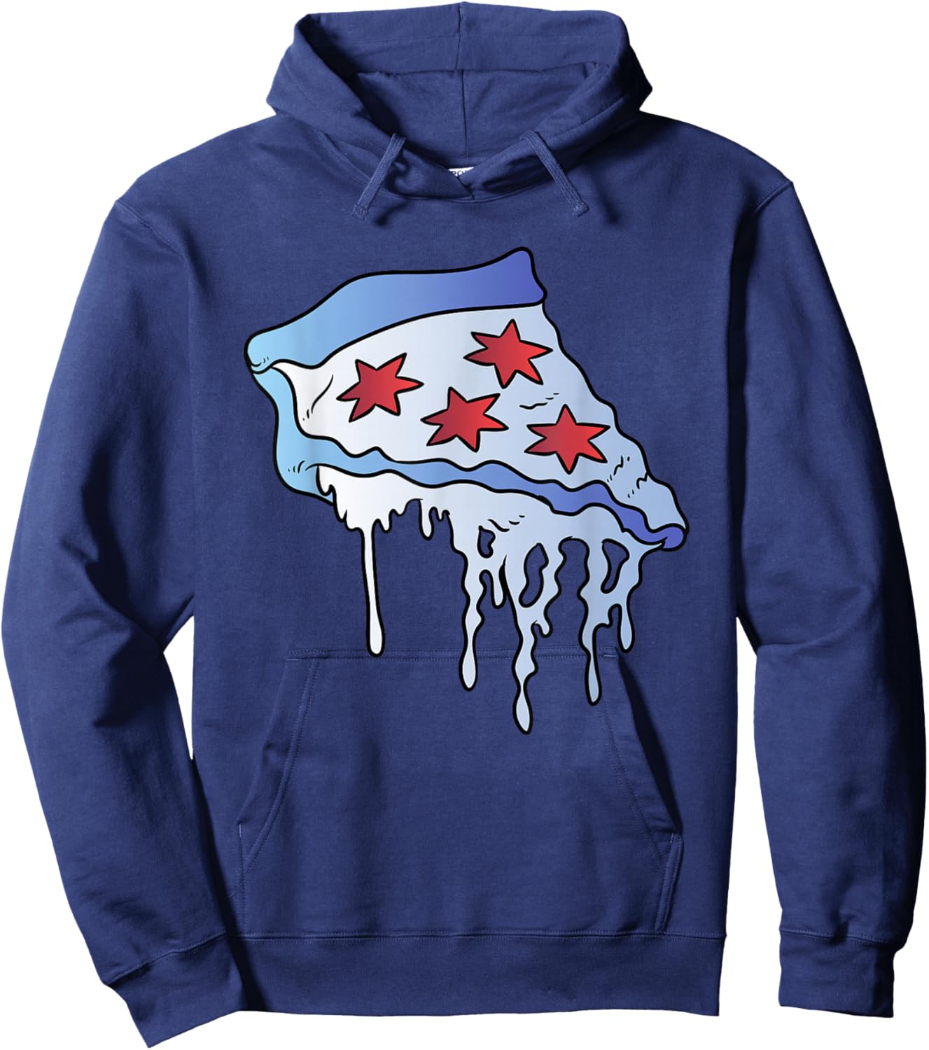 Chicago Flag Pizza Slice Pie Maker Baker Chicagoans Hoodie - Hoodie | Navy