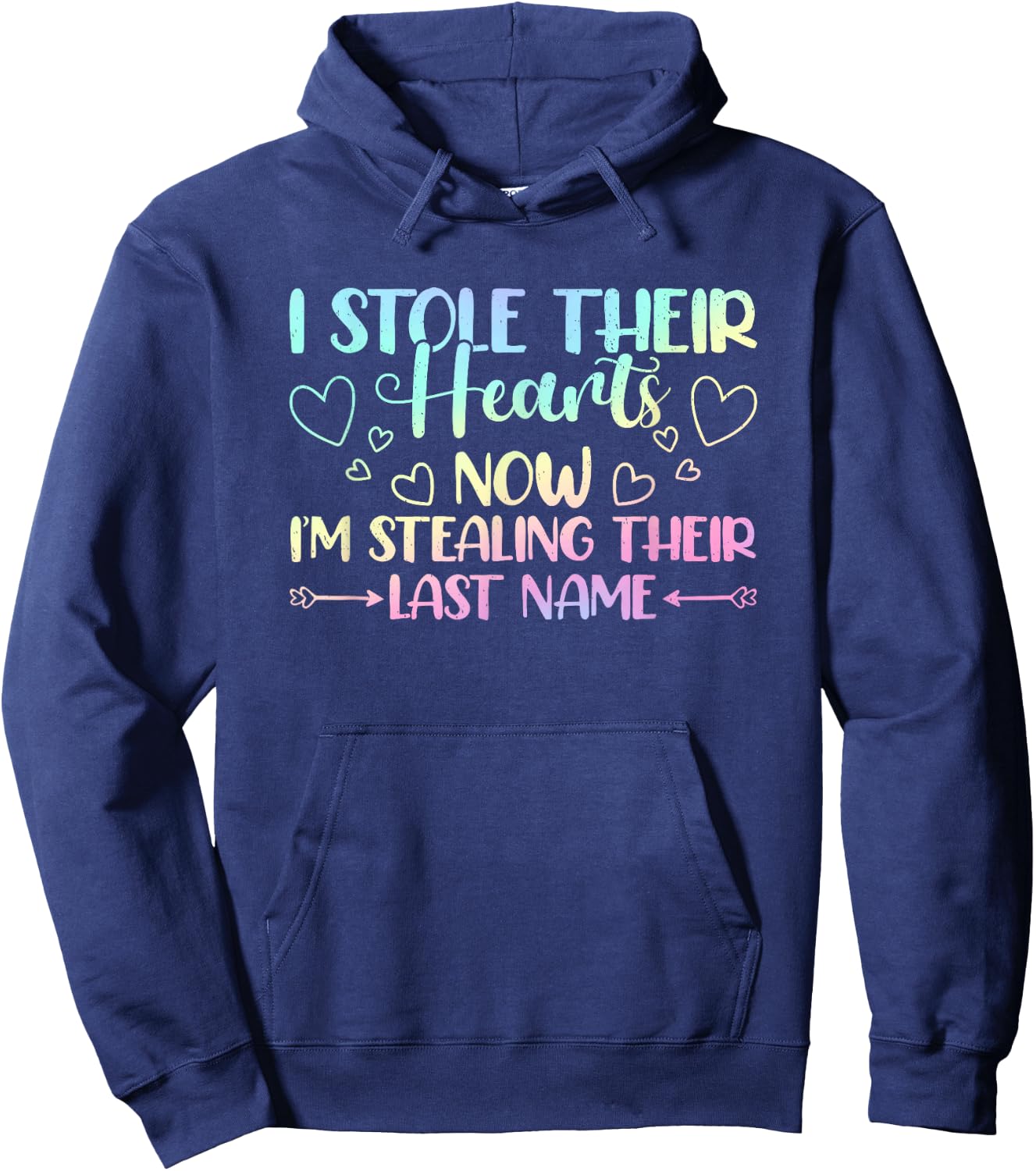 I Stole Their Hearts Now Stealing Their Last Name Adoption Hoodie - Hoodie | Navy