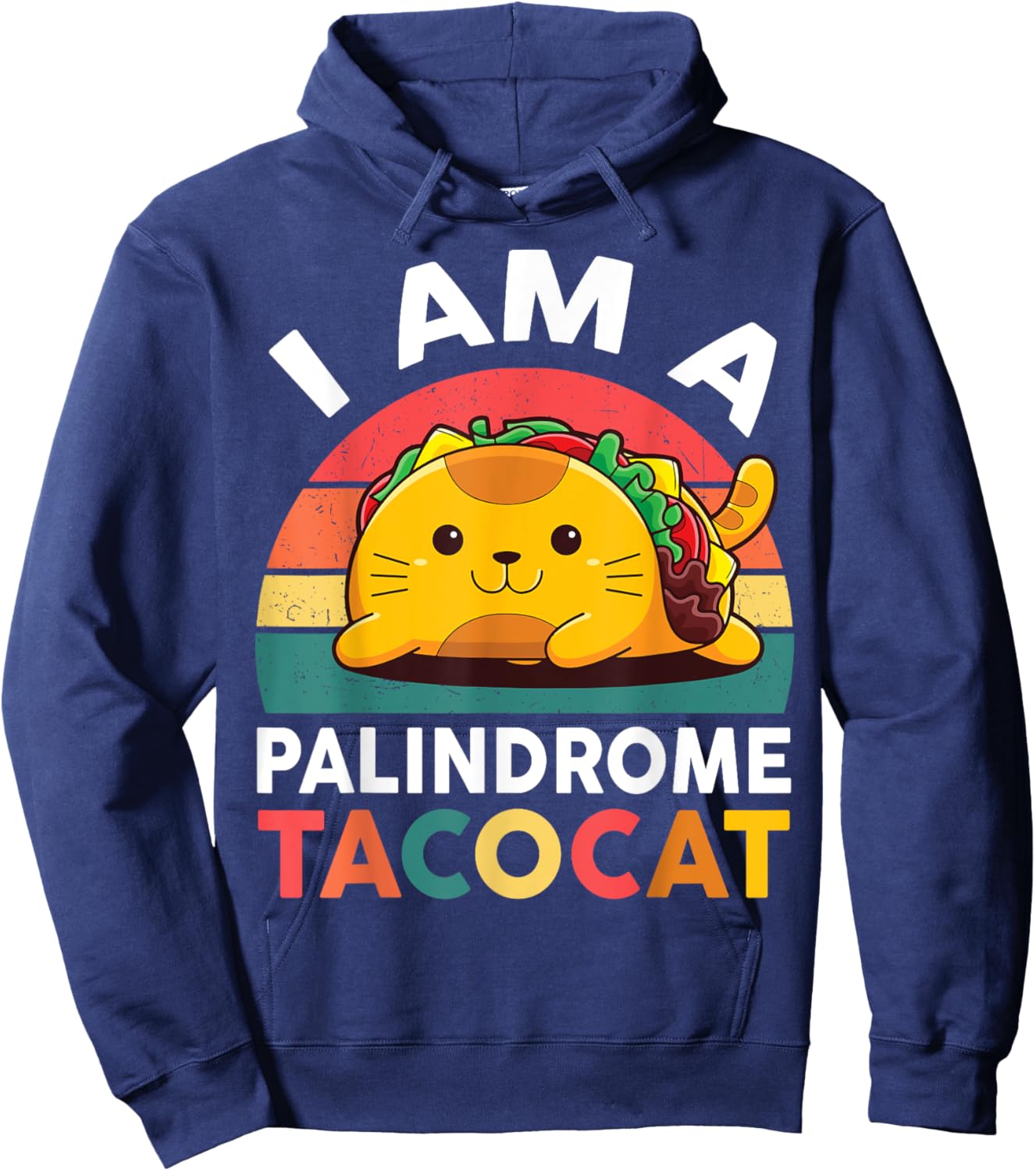 Cat Taco-Shirt Kids Youth Boy Girl I'm A Palindrome Taco-Cat Hoodie - Hoodie | Navy