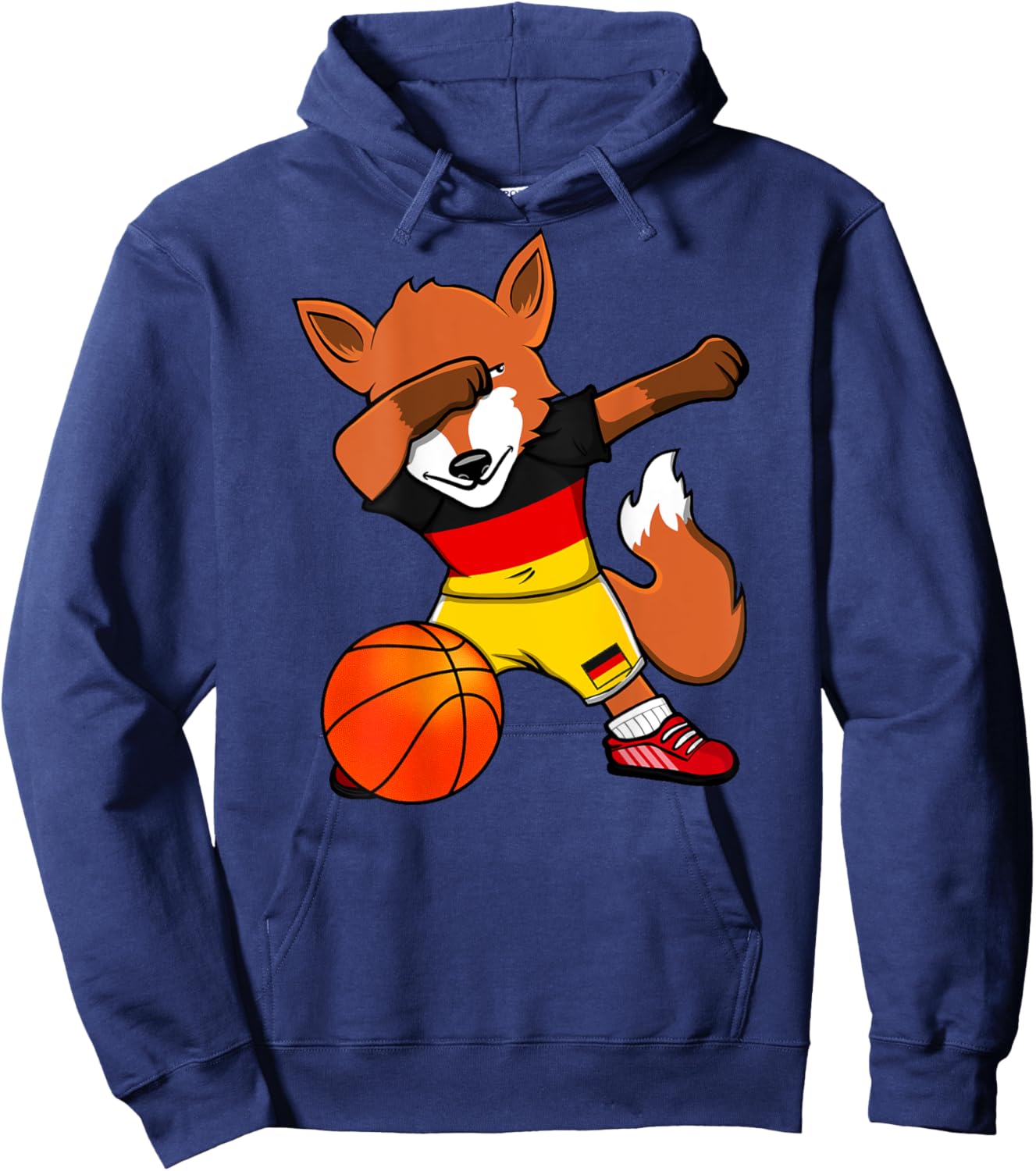 Dabbing Fox Germany Basketball Fans Jersey German Flag Sport Hoodie - Hoodie | Navy