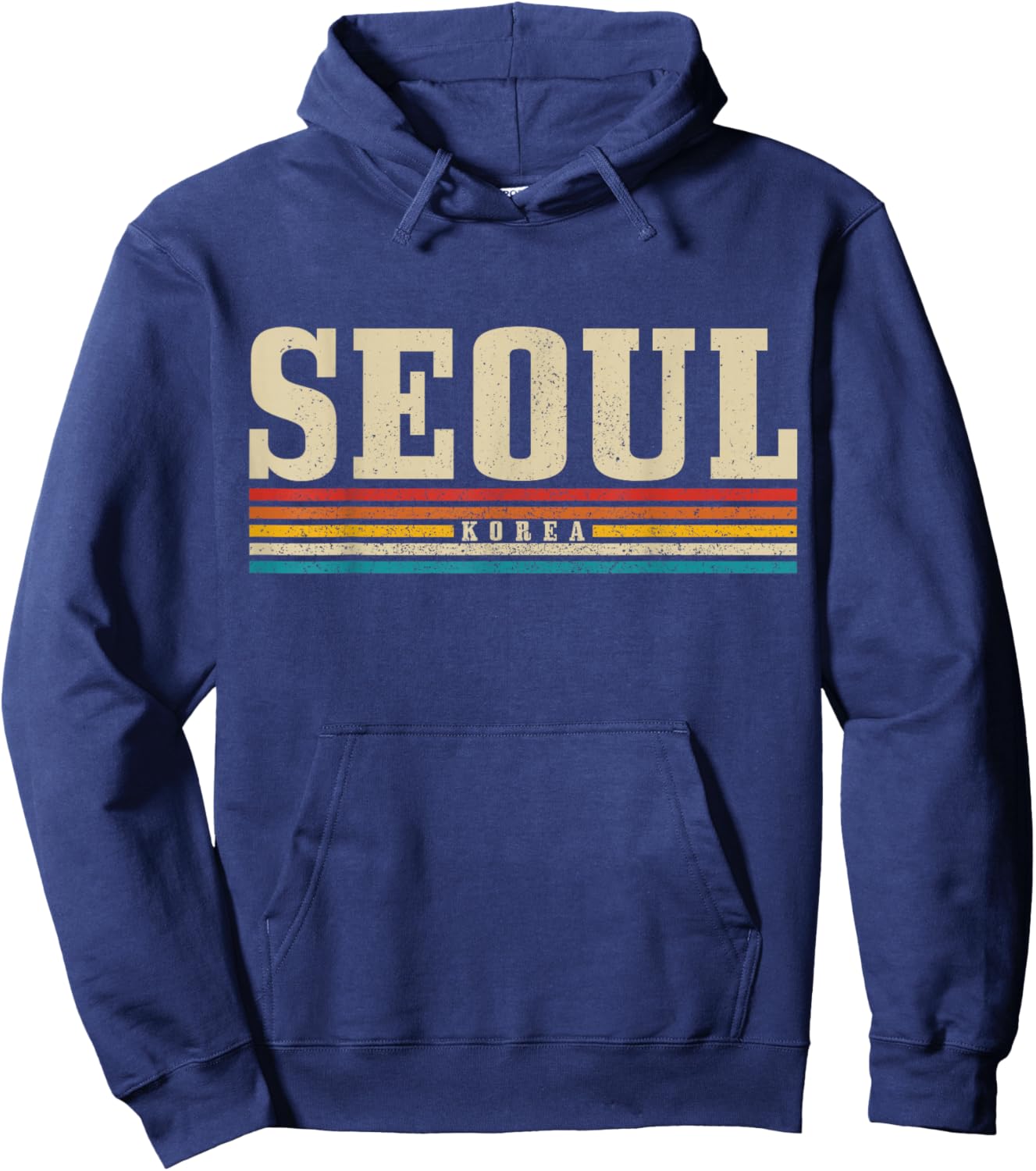 Seoul Vintage South Korea Retro Korean Hoodie - Hoodie | Navy