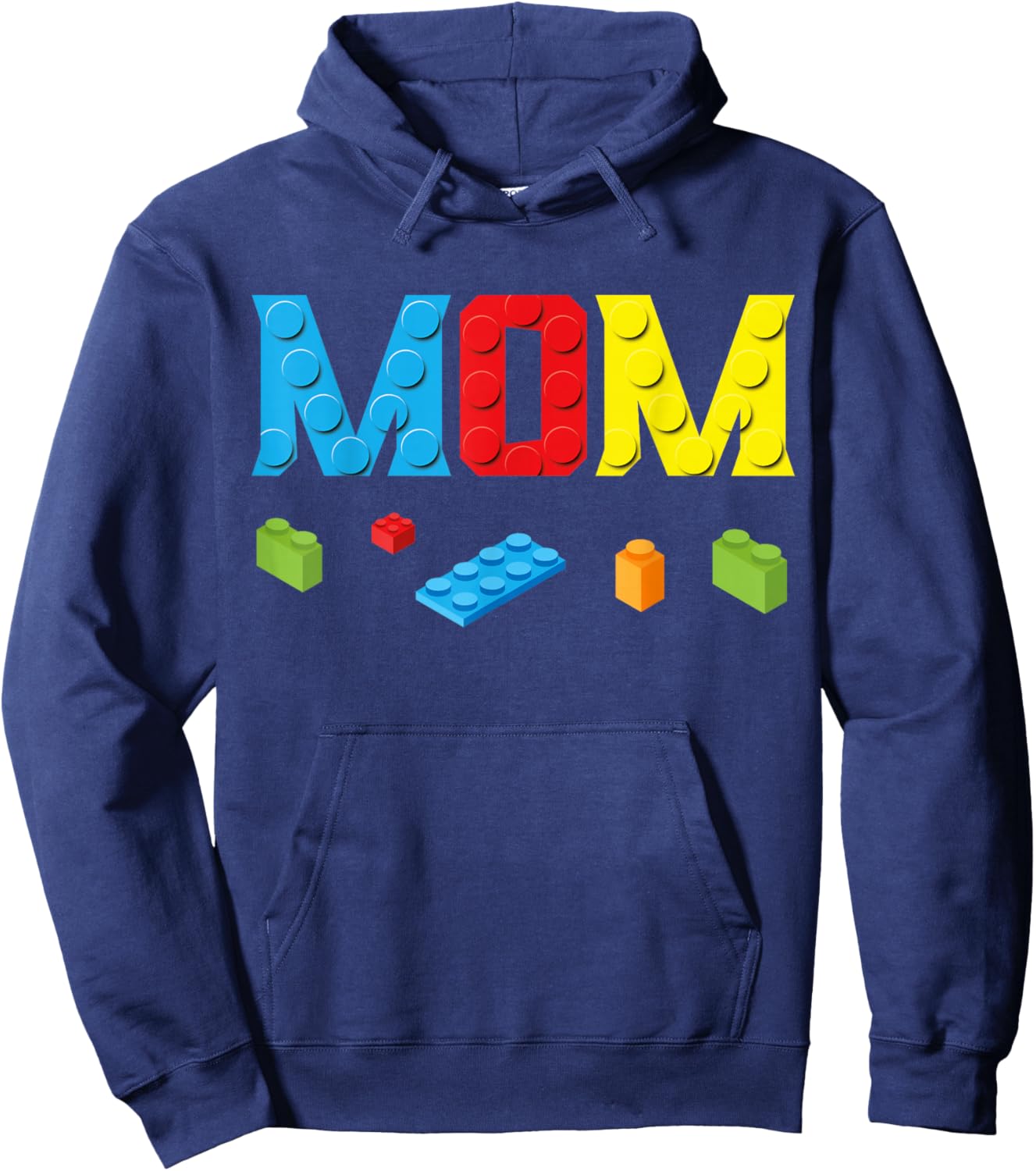 Mom Master Builder Building Bricks Blocks Family Set Parents Small Hoodie - Hoodie | Navy