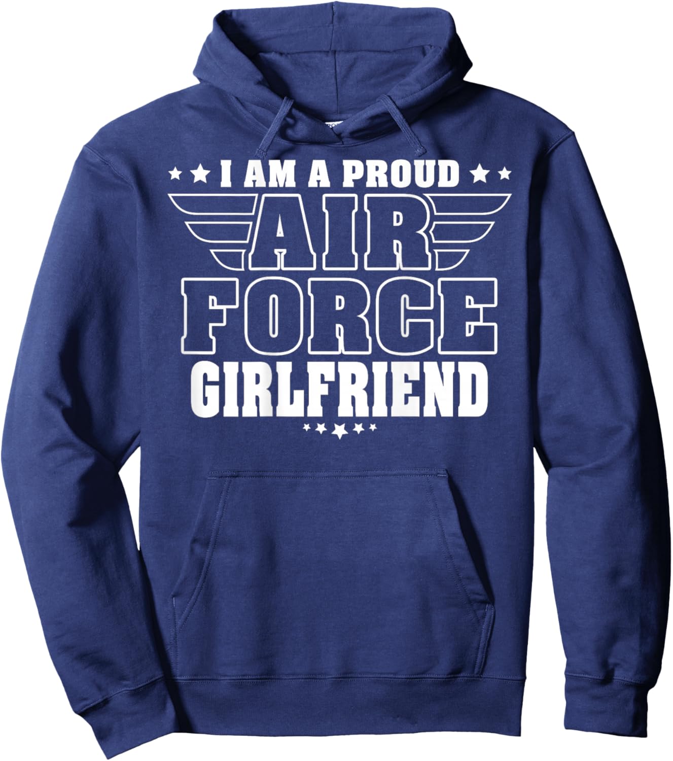 Proud Air Force Girlfriend Patriotic Pride Military Couple Hoodie - Hoodie | Navy