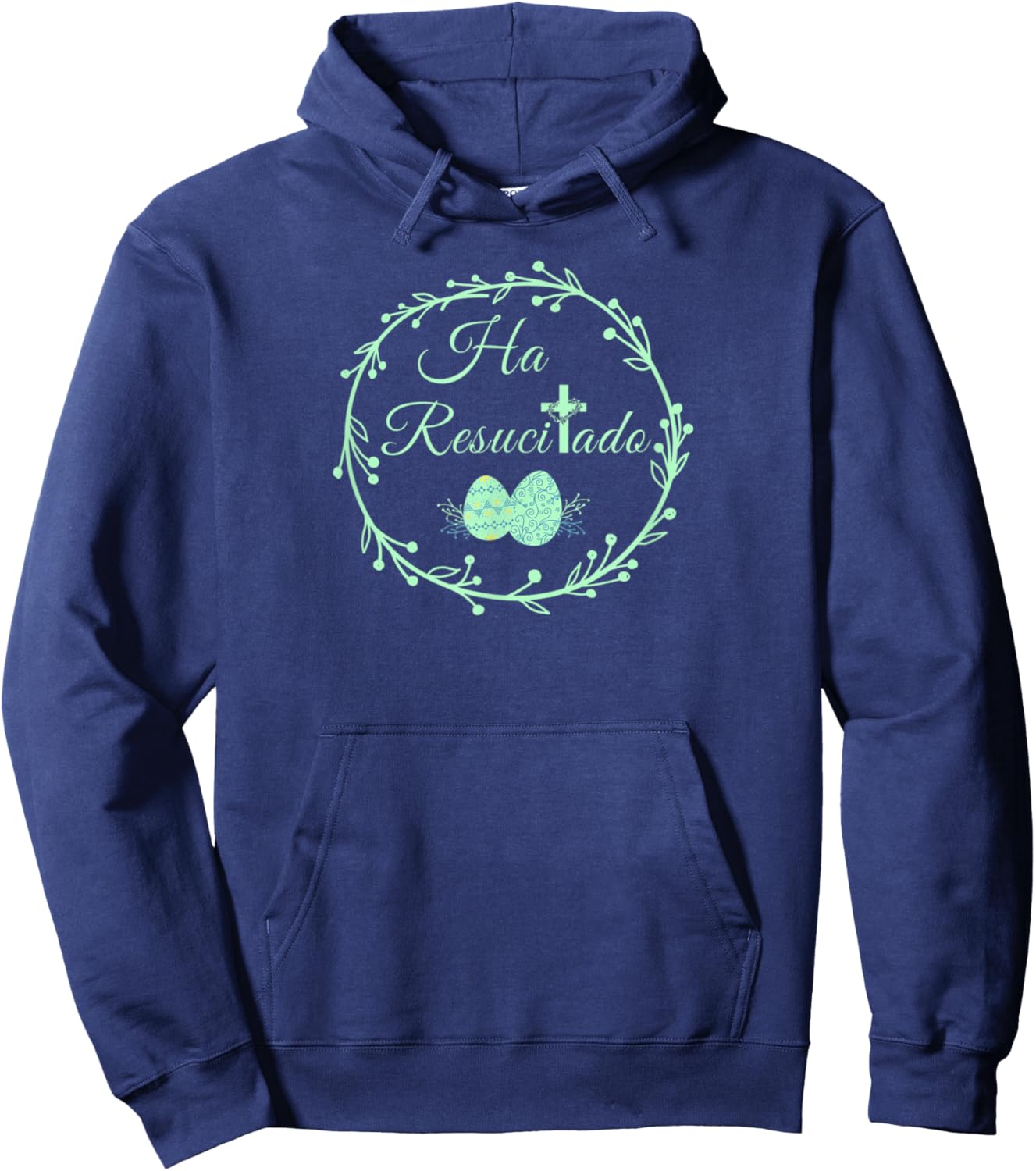 He Is Risen Spanish Ha Resucitado Happy Easter Jesus Cross Hoodie - Hoodie | Navy