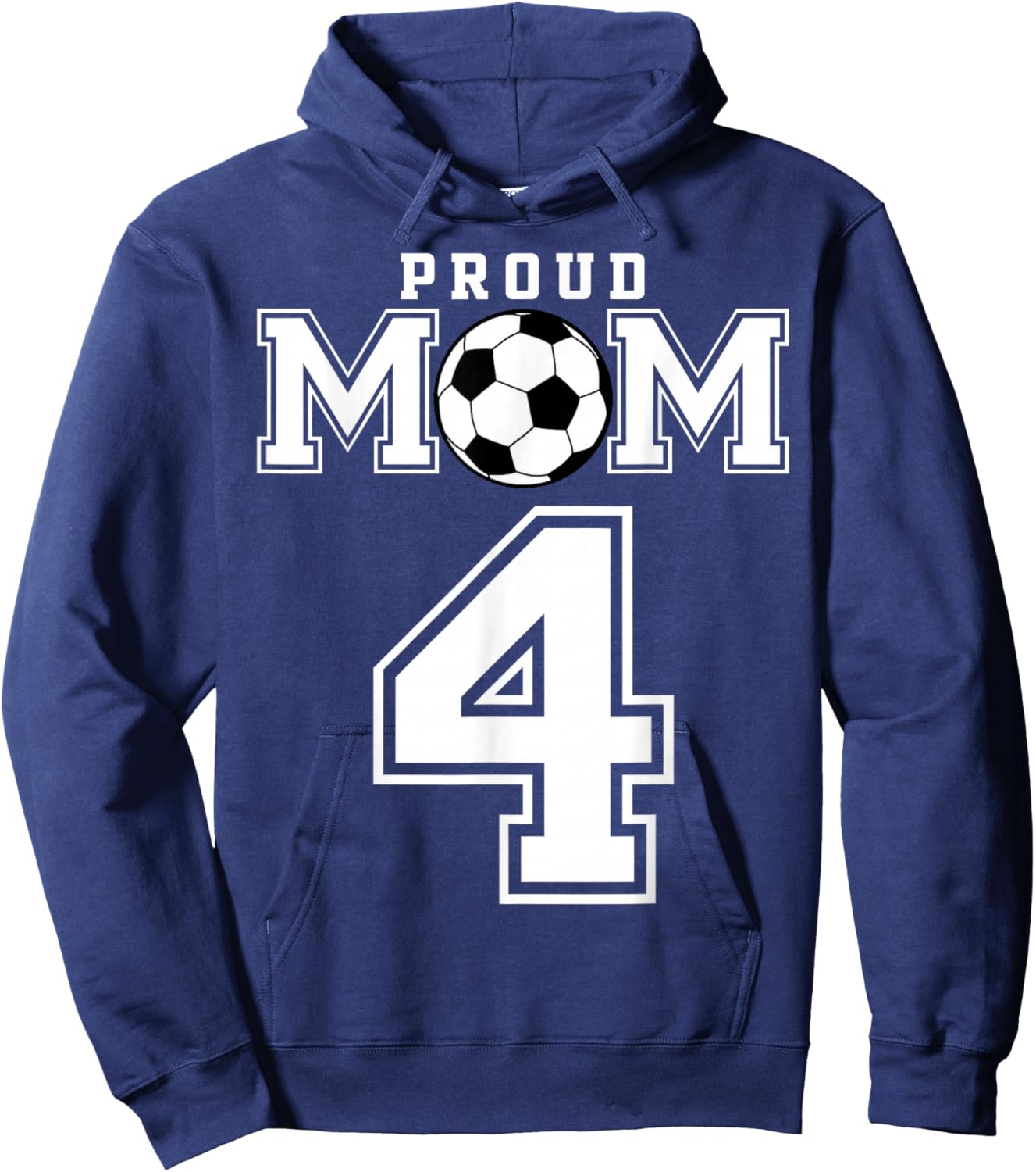 Number 4 Custom Proud Soccer Futbol Mom Personalized Women Hoodie - Hoodie | Navy