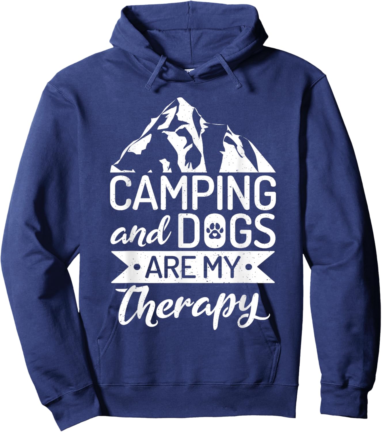 Camping and Dogs are my Therapy Travel Nature RV Camping Hoodie - Hoodie | Navy