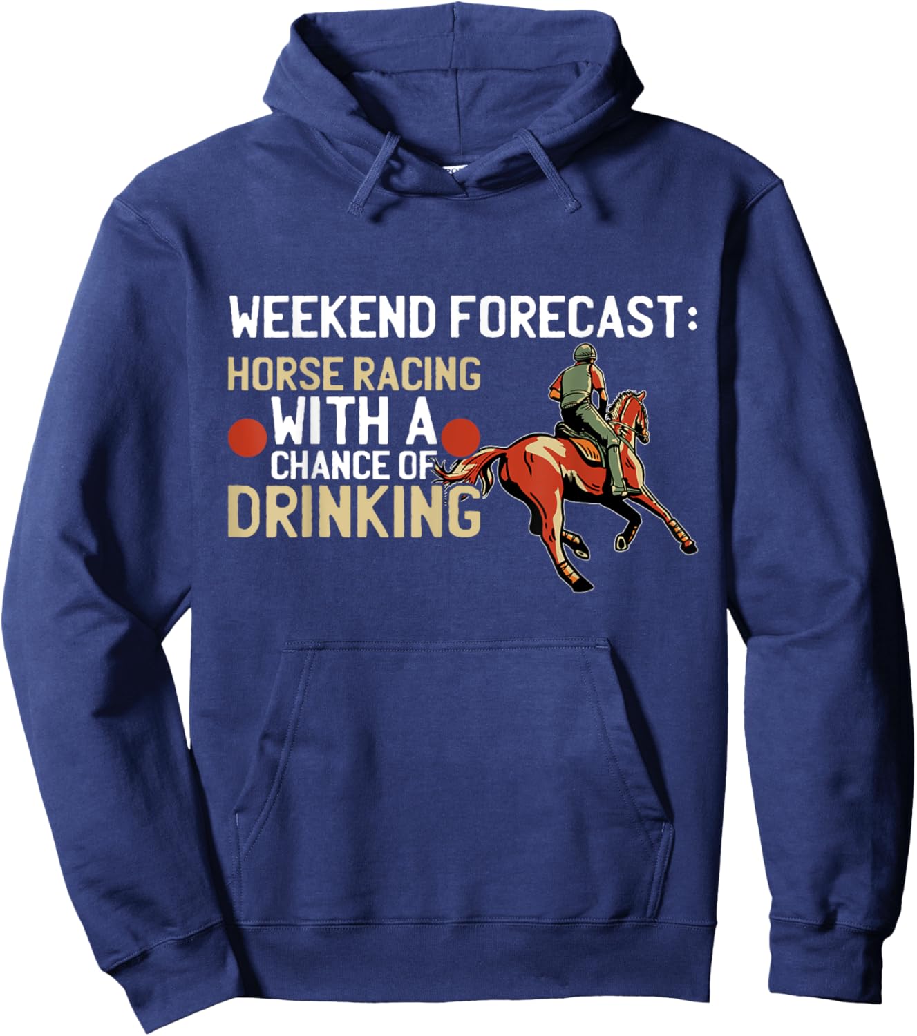 Retro Jockey Gambling Vintage For Dad's Men's Black Horse Racing Hoodie - Hoodie | Navy