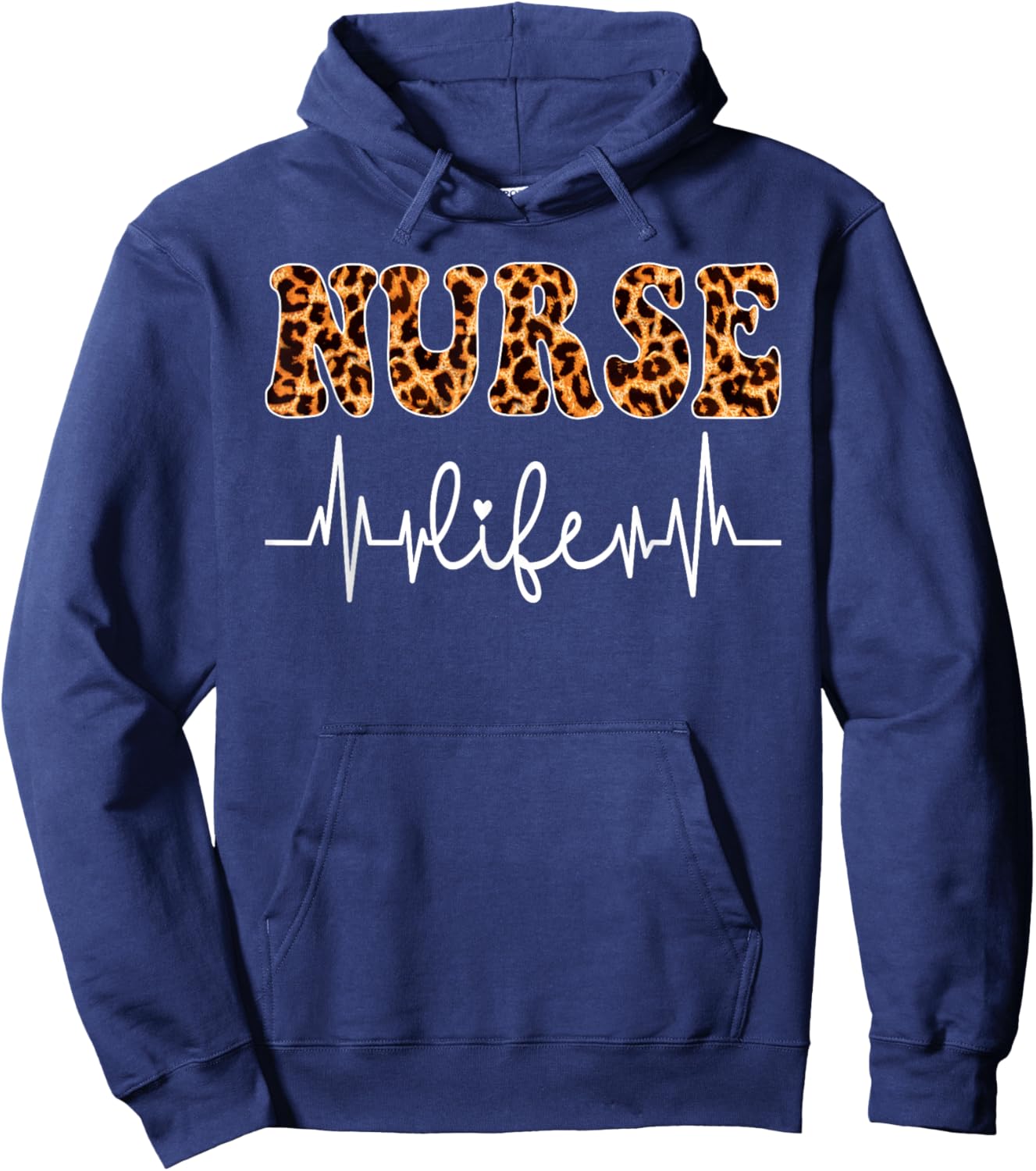 Leopard Nurse Life Nursing Nurse's Day Hoodie - Hoodie | Navy