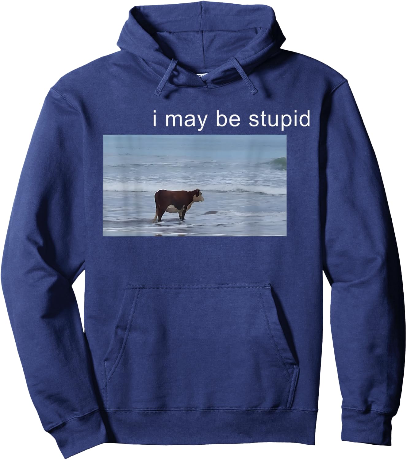 I May Be Stupid Funny Cow Oddly Specific Dank Meme Hoodie - Hoodie | Navy