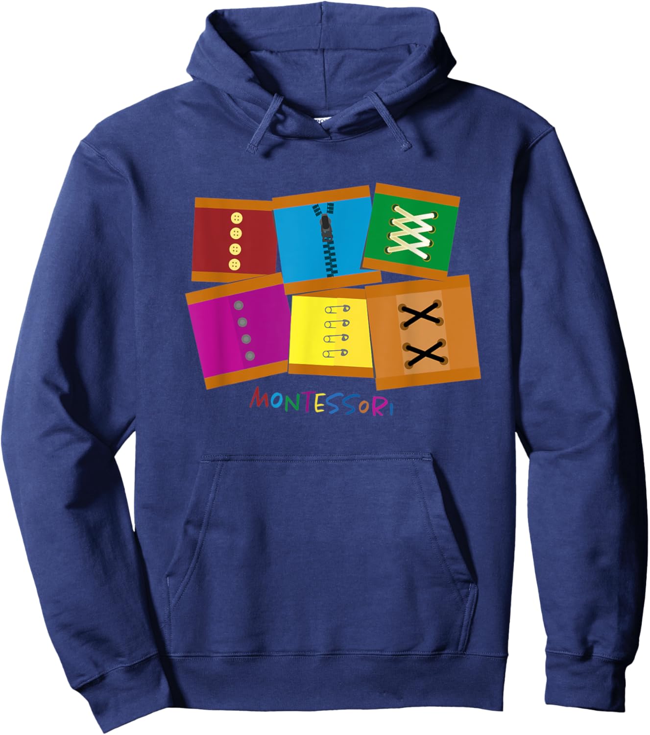 Montessori Dressing Frames - Montessori Material Hoodie - Hoodie | Navy