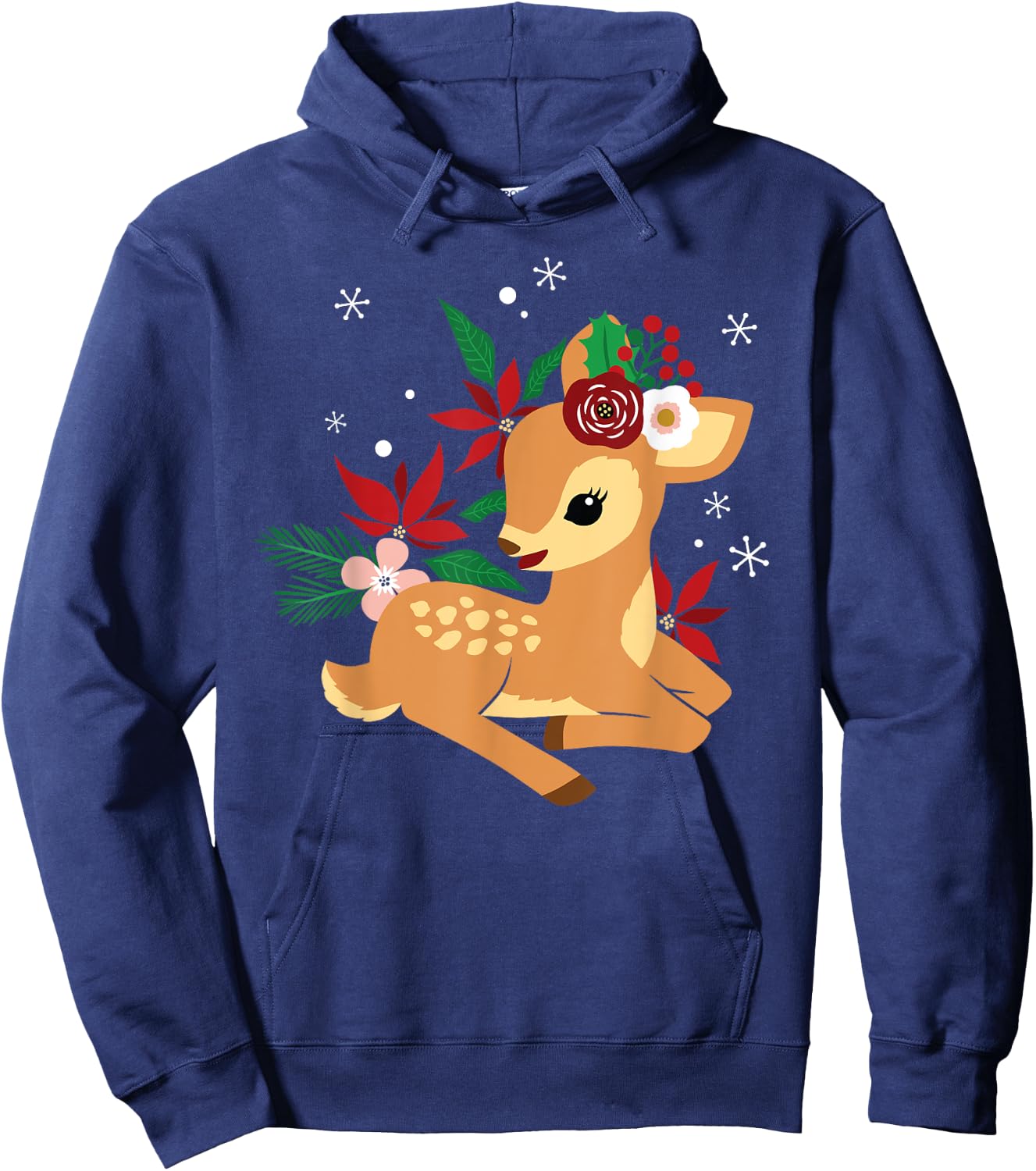 Christmas Cute Reindeer Christmas Deer Kids Hoodie - Hoodie | Navy