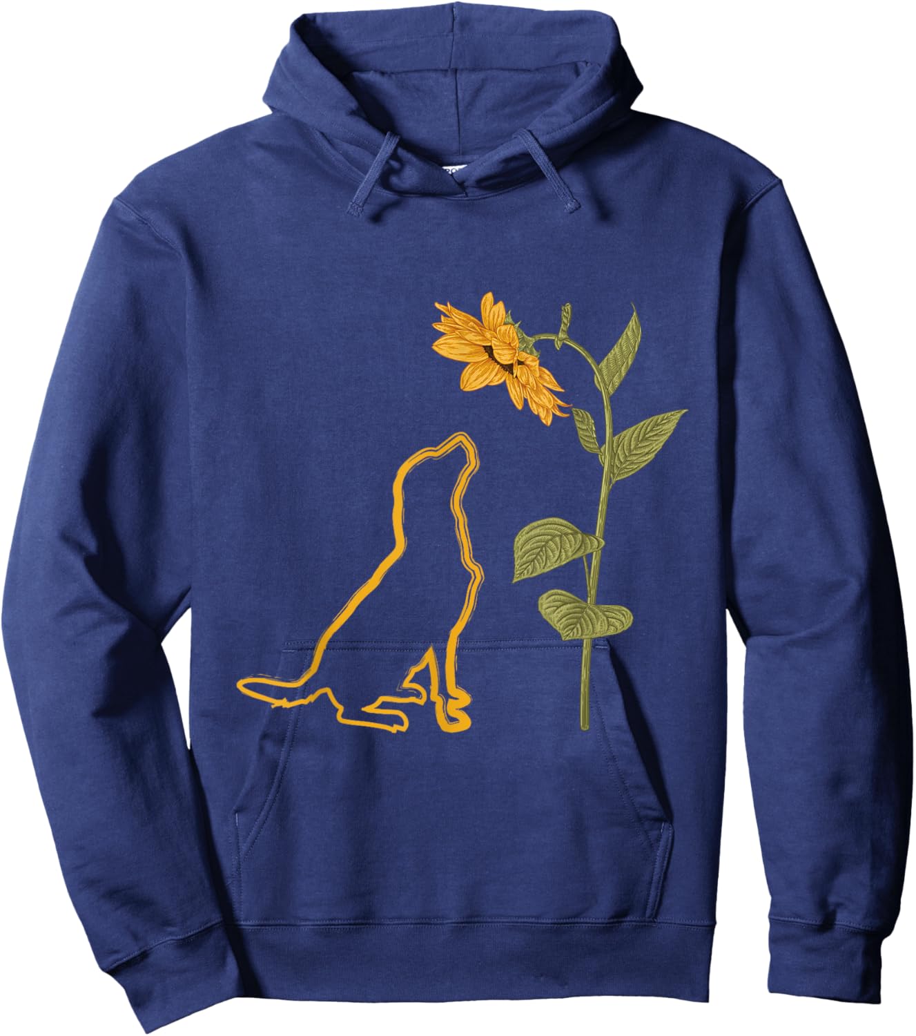 Labrador Retriever Sunflower Dog Puppy Doggie Pet Lover Women Kids Hoodie - Hoodie | Navy