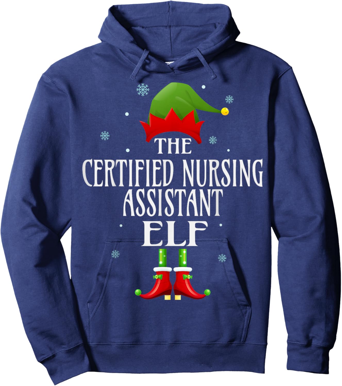 CNA Certified Nursing Assistant Elf Xmas Matching Christmas Hoodie - Hoodie | Navy