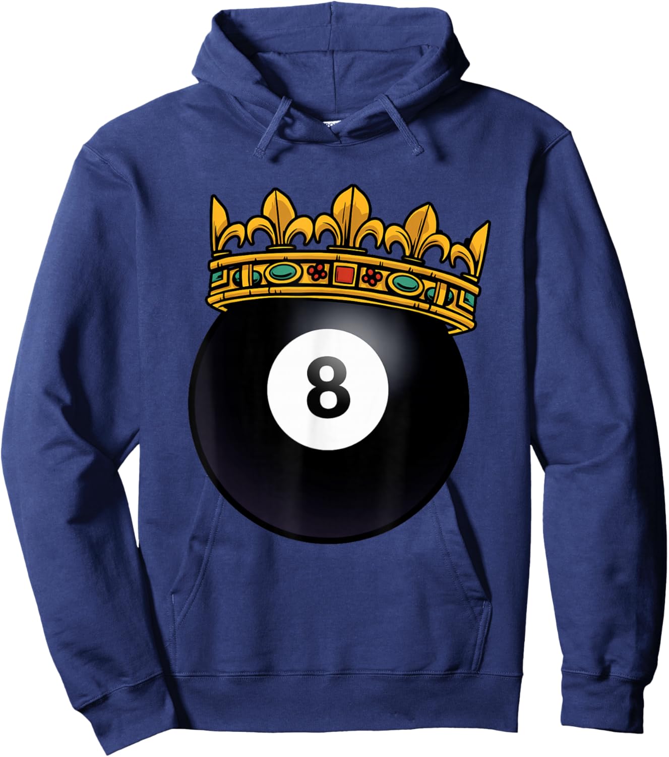 Billiards Player King Crown Pool Table Snooker Pyramid Hoodie - Hoodie | Navy