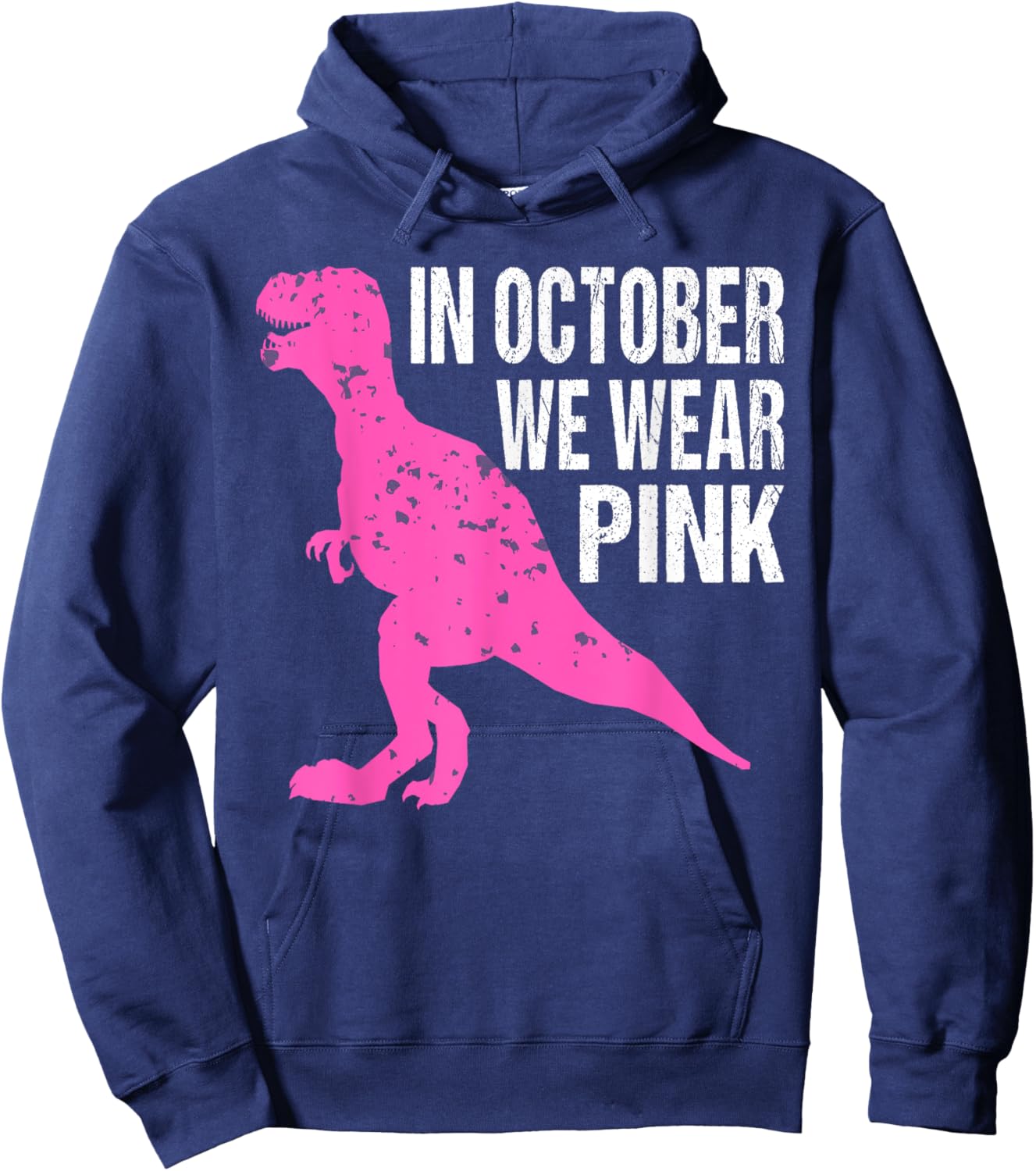 In October We Wear Pink Breast Cancer Awareness Kids Boys Hoodie - Hoodie | Navy