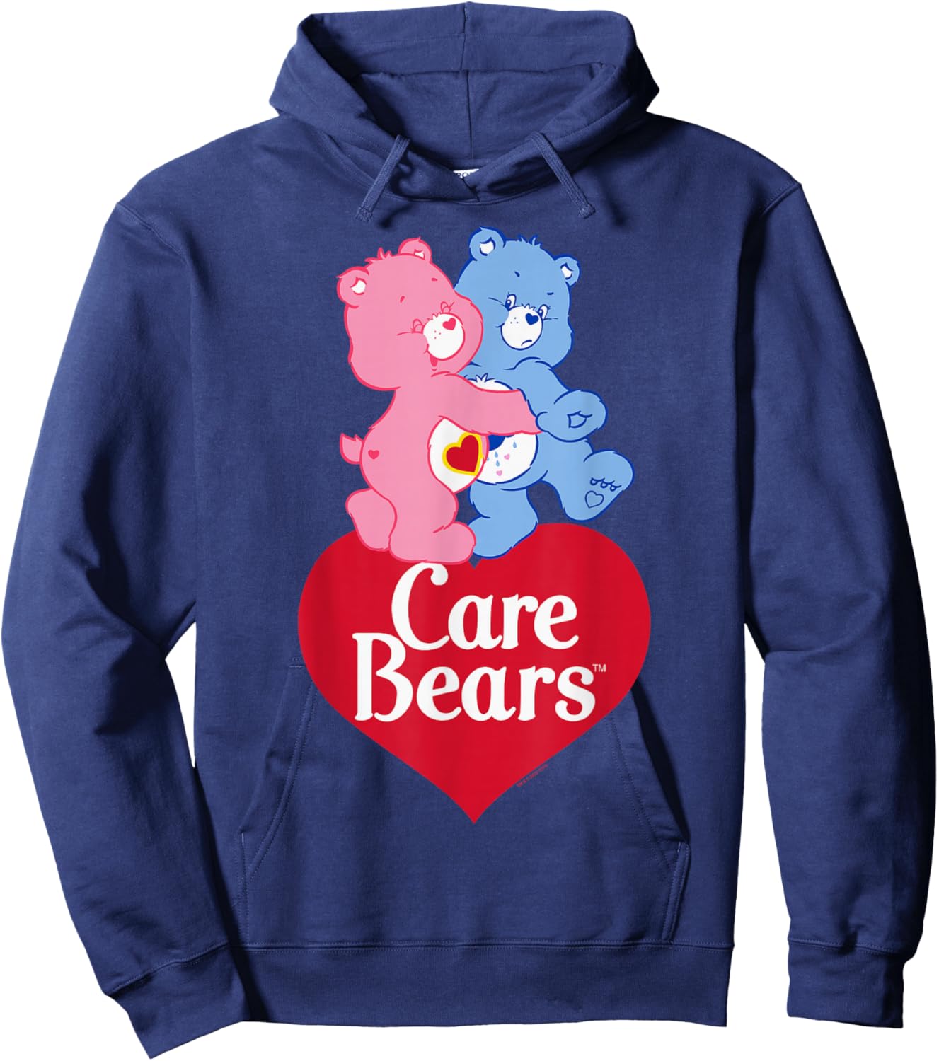 Care Bears Love-A-Lot Bear & Grumpy Valentine Hug Logo Hoodie - Hoodie | Navy