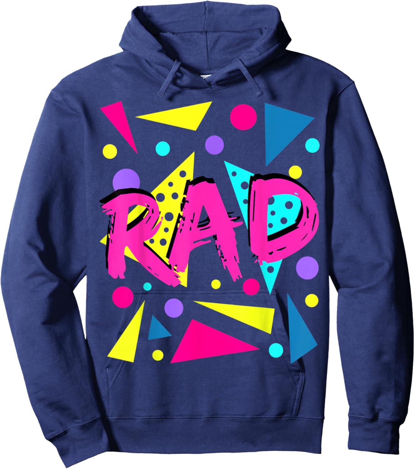 Rad 1980s Vintage Eighties Costume Party Hoodie - Hoodie | Navy