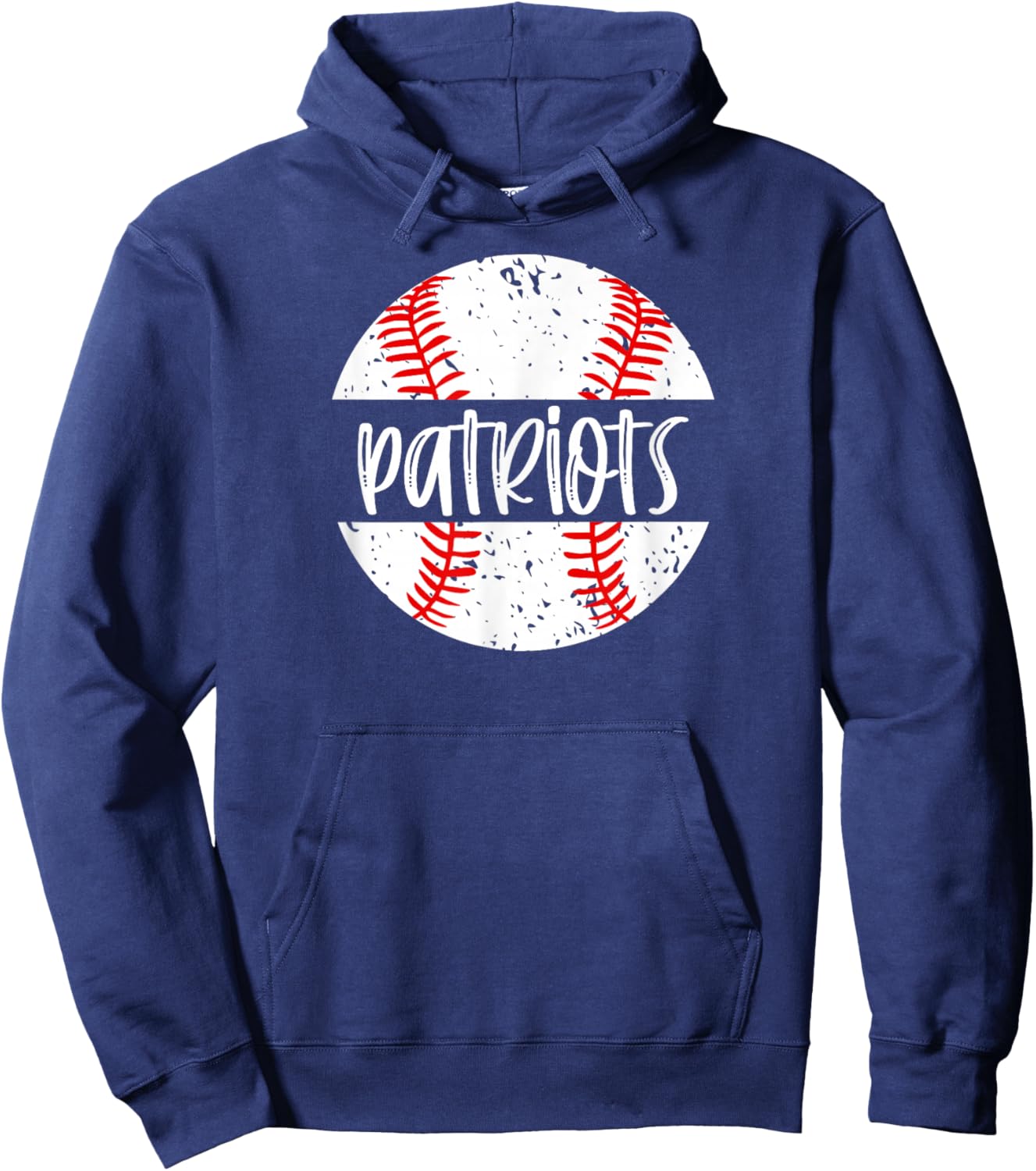 Patriots Baseball Team Mascot School Spirit Game Day Hoodie - Hoodie | Navy