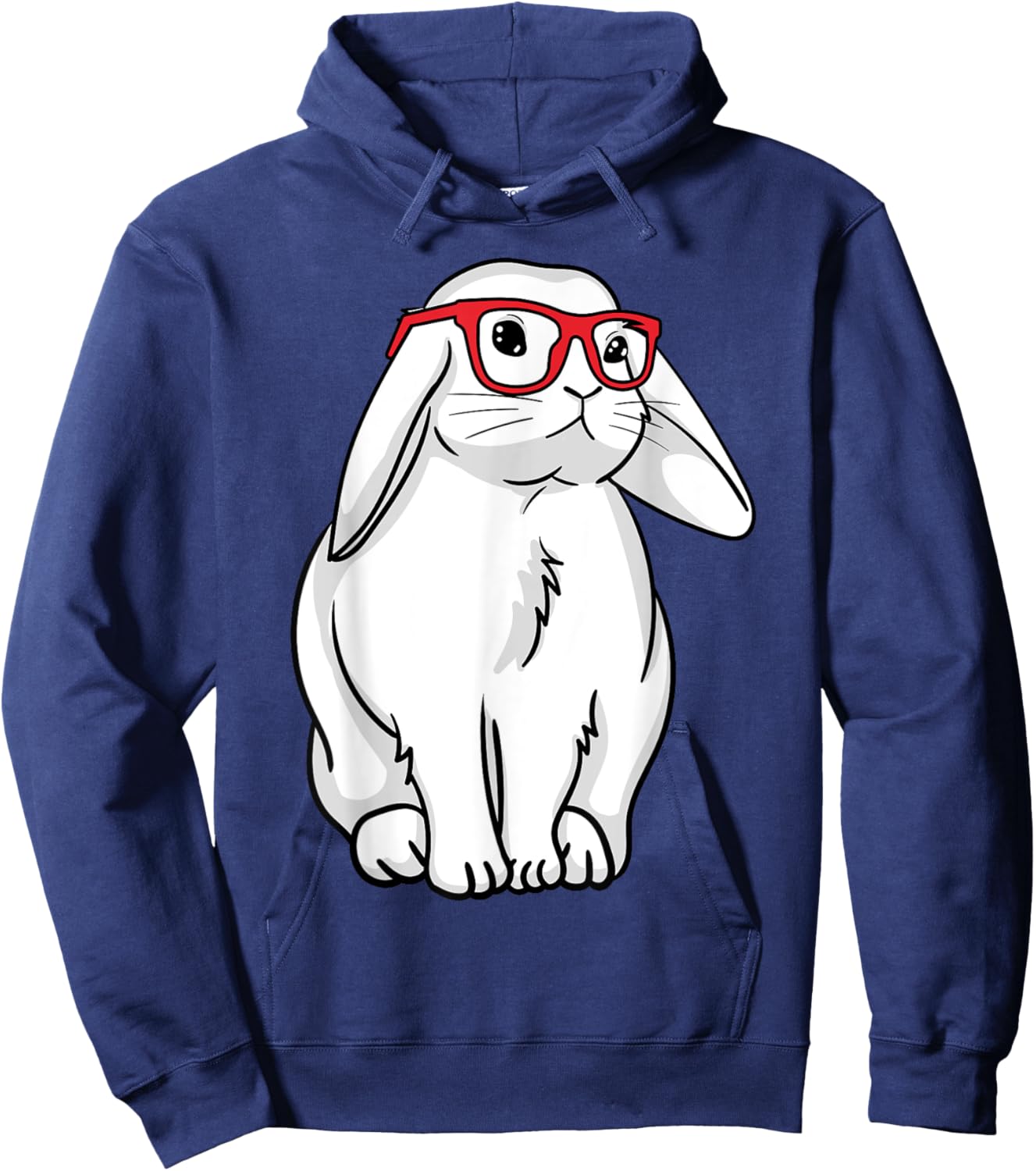 Nerd Bunny Rabbit Eyeglasses Hoodie - Hoodie | Navy