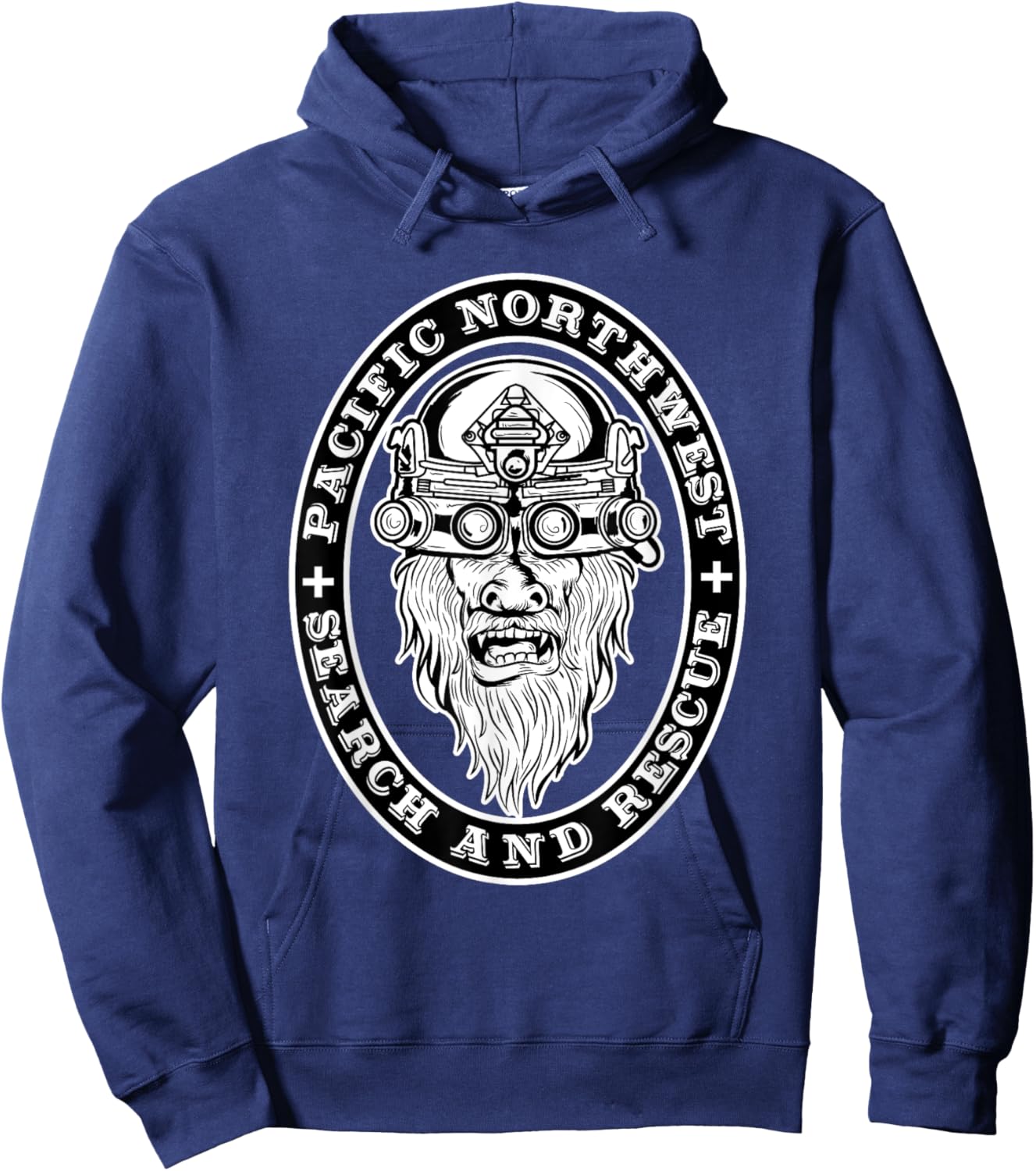 Funny Bigfoot Pacific Northwest Search and Rescue Sasquatch Hoodie - Hoodie | Navy