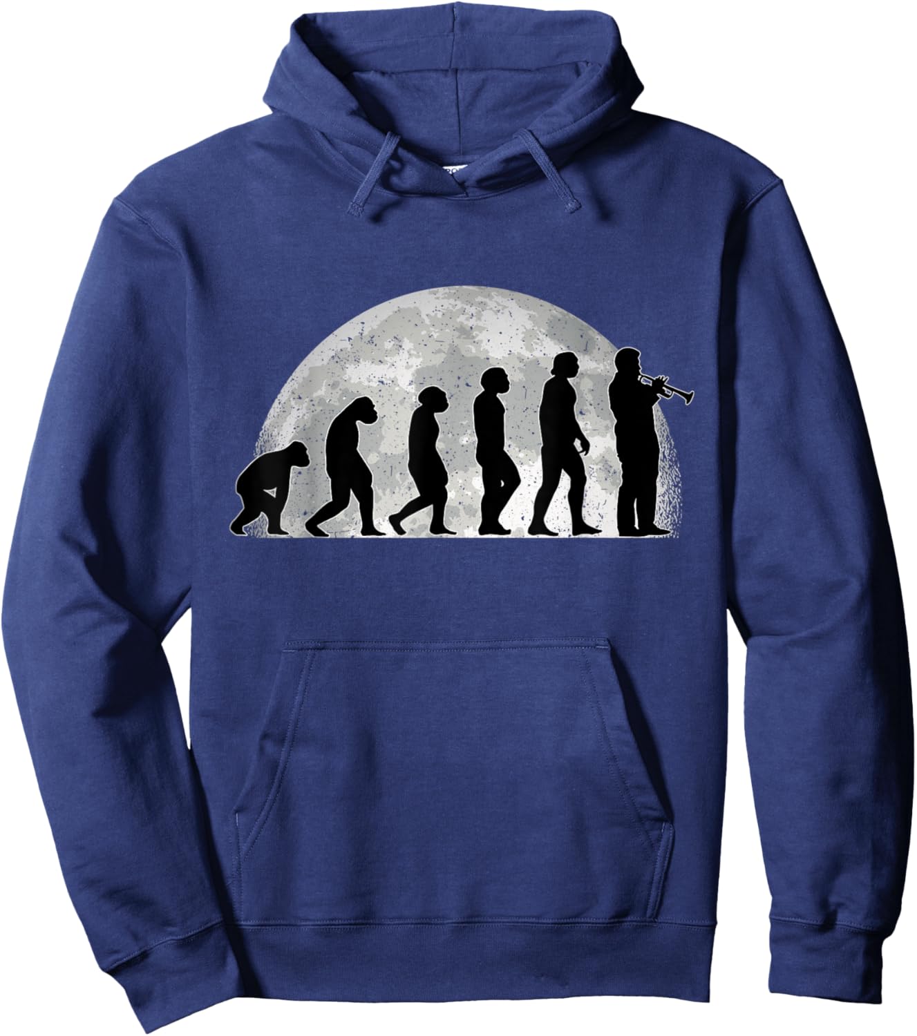 Trumpet Evolution Moon Trumpeter Jazz Music Hoodie - Hoodie | Navy