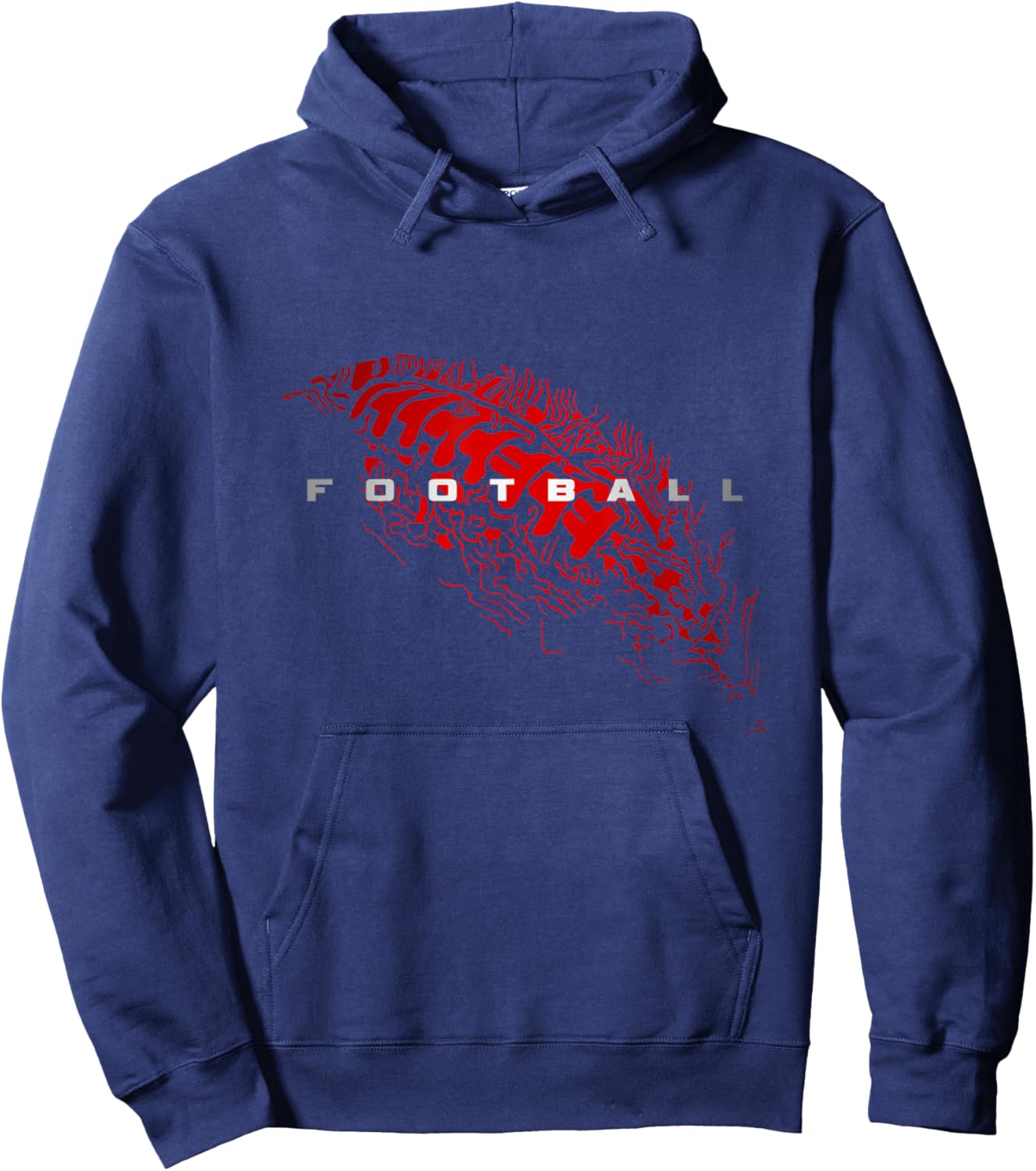 Football Apparel for Football Players or Fans - Men, Boys - Black Football - Classic Fit - Short Sleeve - Small Hoodie - Hoodie | Navy
