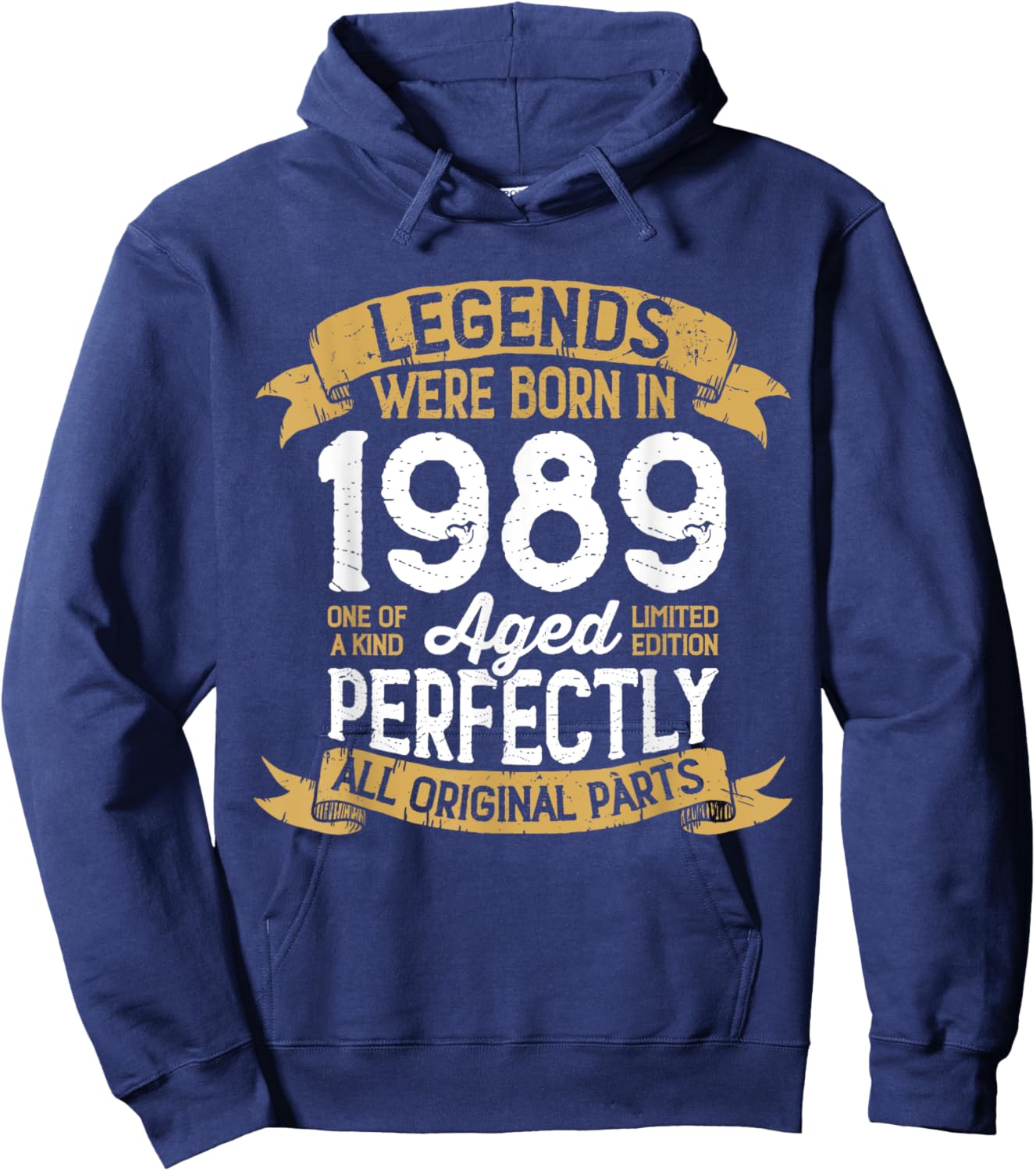 Vintage 1989 Birthday Men Women Legends Were Born in 1989 Hoodie - Hoodie | Navy