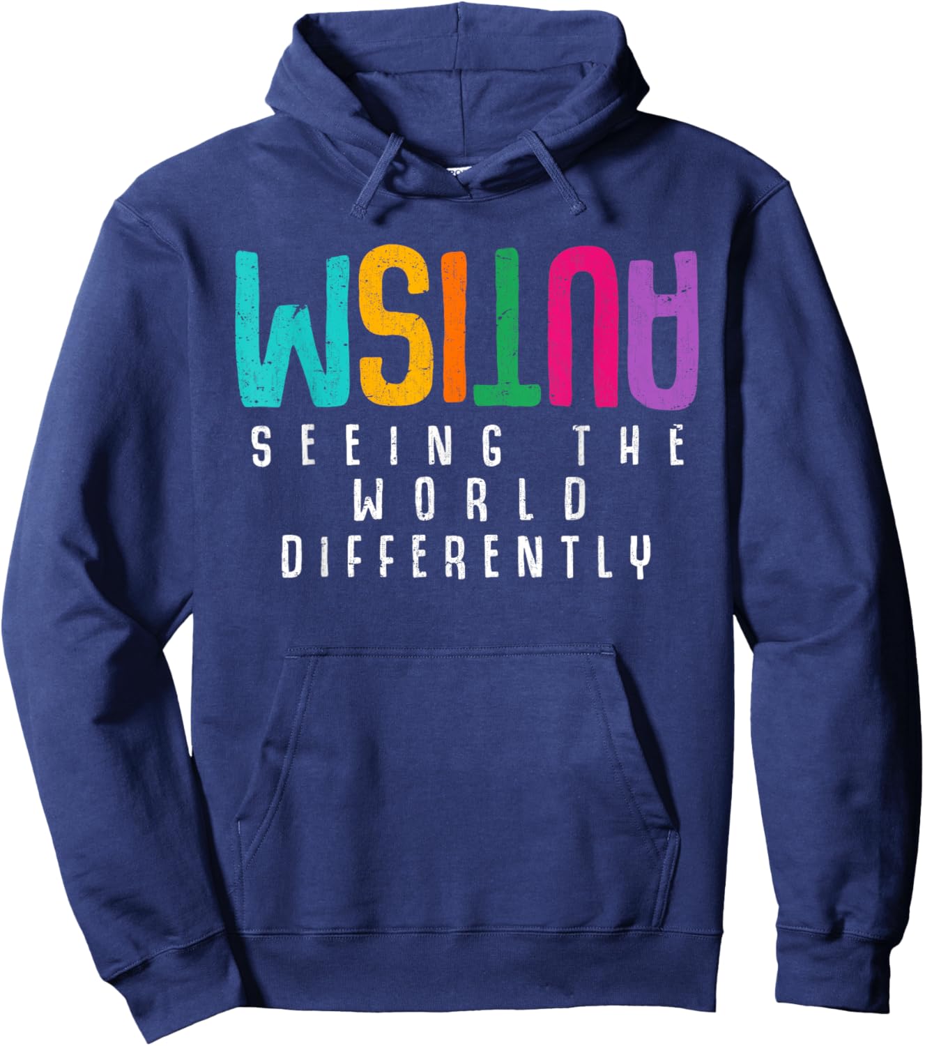 Autism Seeing The World Differently Support Autism Awareness Hoodie - Hoodie | Navy
