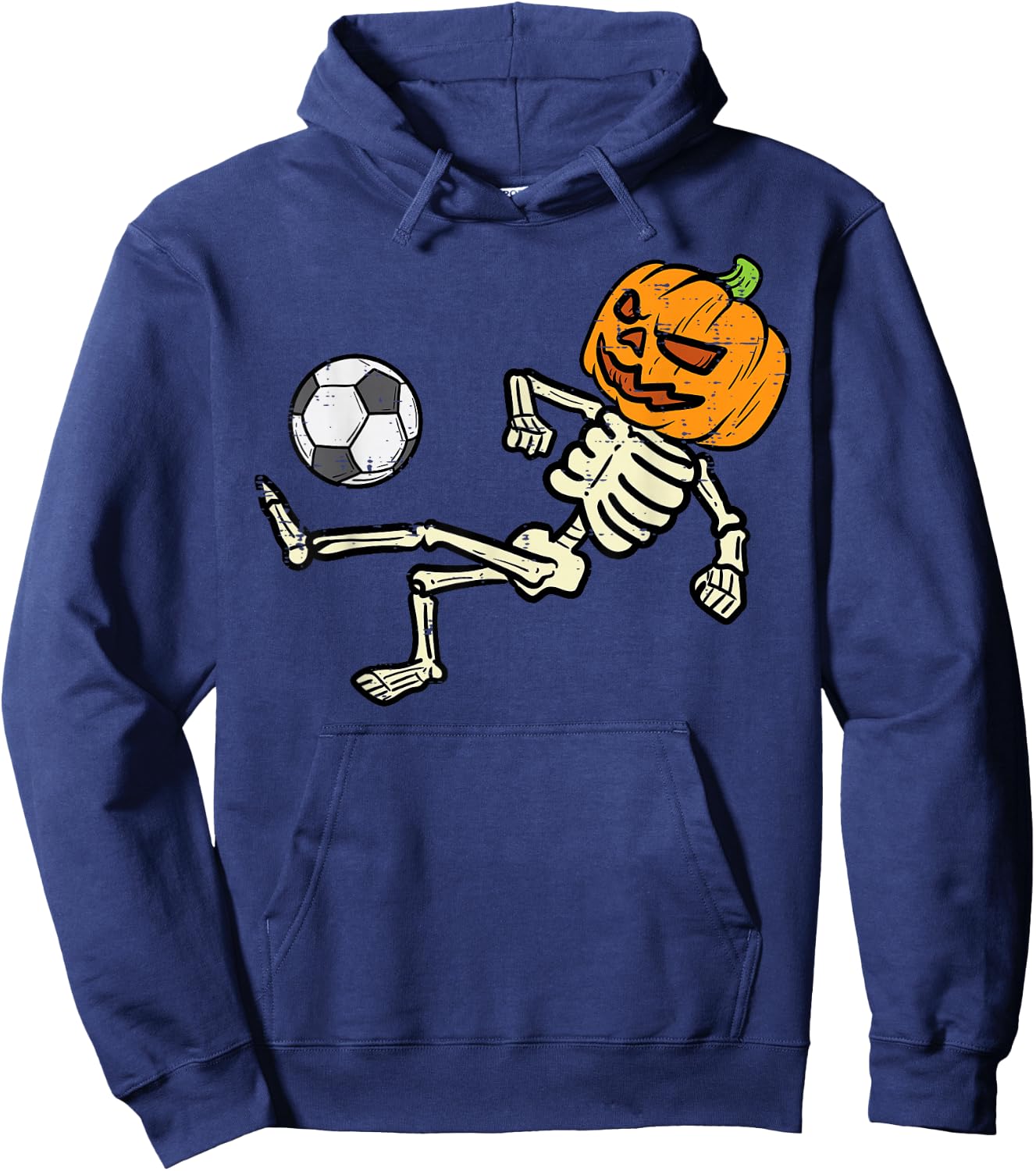 Halloween Soccer Pumpkin Skeleton Football Boys Kids Men Hoodie - Hoodie | Navy