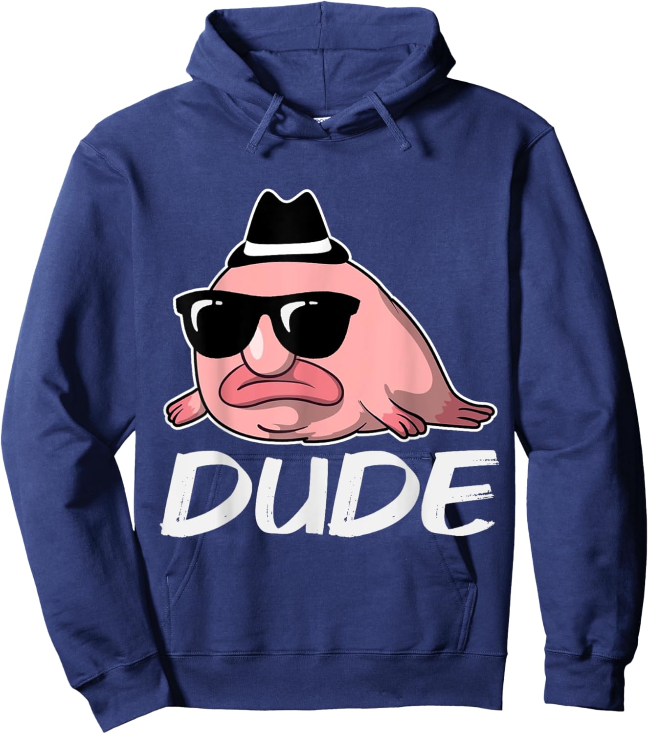 Blobfish Costume Kids Animal Face Gifts Women Funny Hoodie - Hoodie | Navy