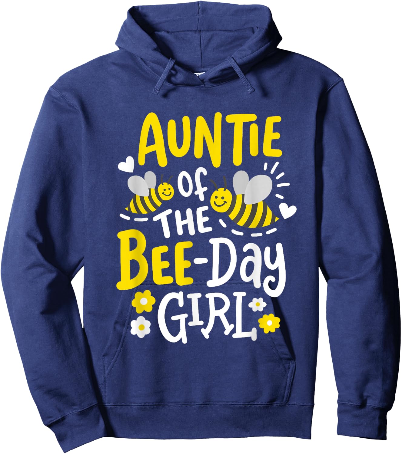 Auntie of The Bee-Day Girl Birthday Party Matching Family Hoodie - Hoodie | Navy
