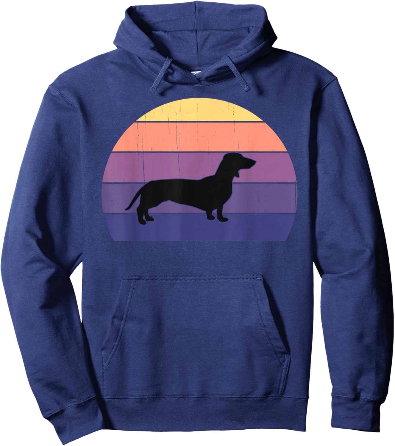 Cool Retro Sunset Dachshunds: Great Dachshund Owner/Lover Hoodie - Hoodie | Navy