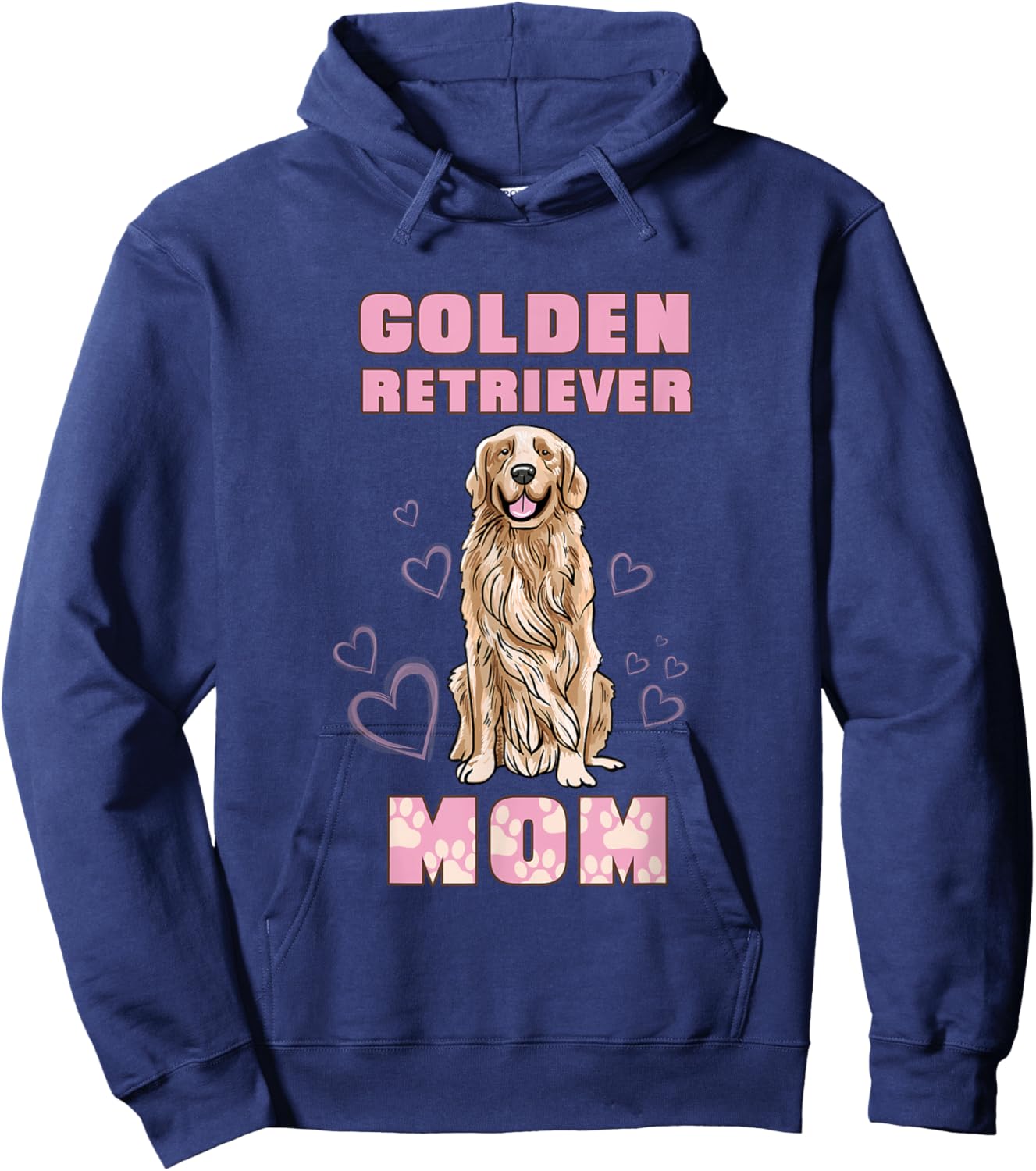 Golden Retriever Mom Dog Illustration Golden Retriever Owner Hoodie - Hoodie | Navy