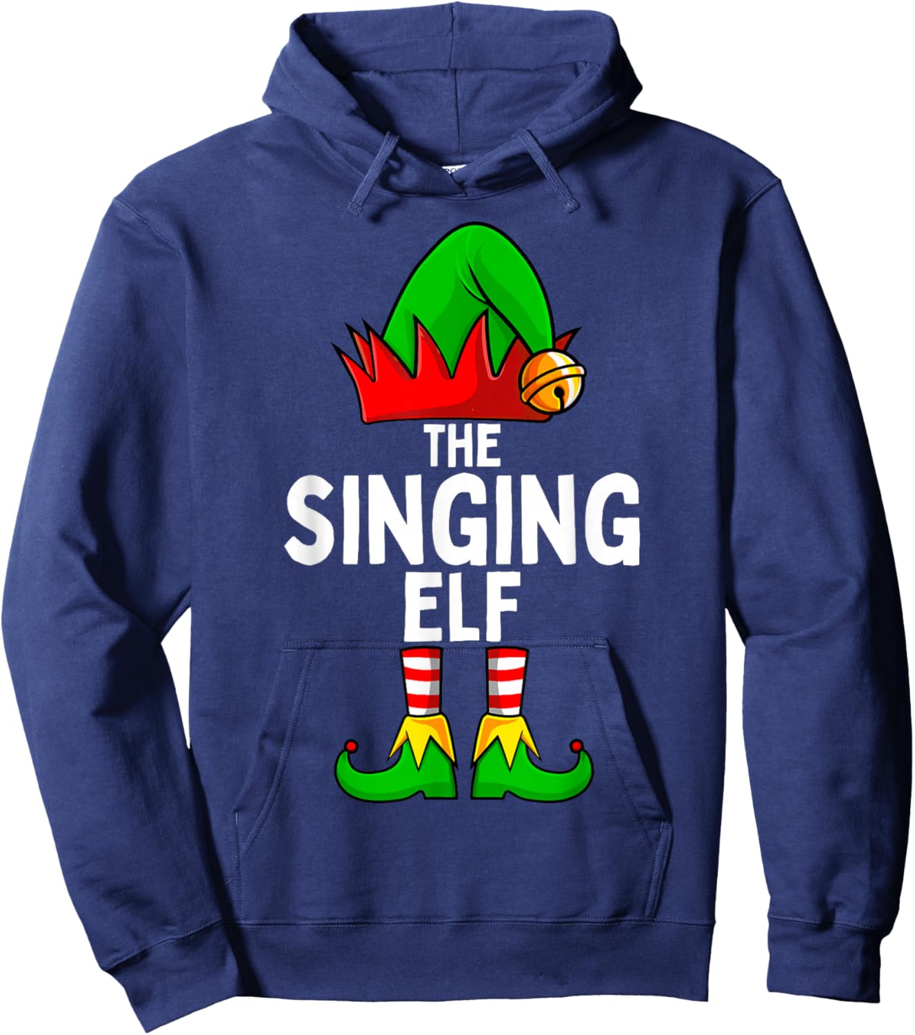 Singing Elf Matching Family Christmas Hoodie - Hoodie | Navy