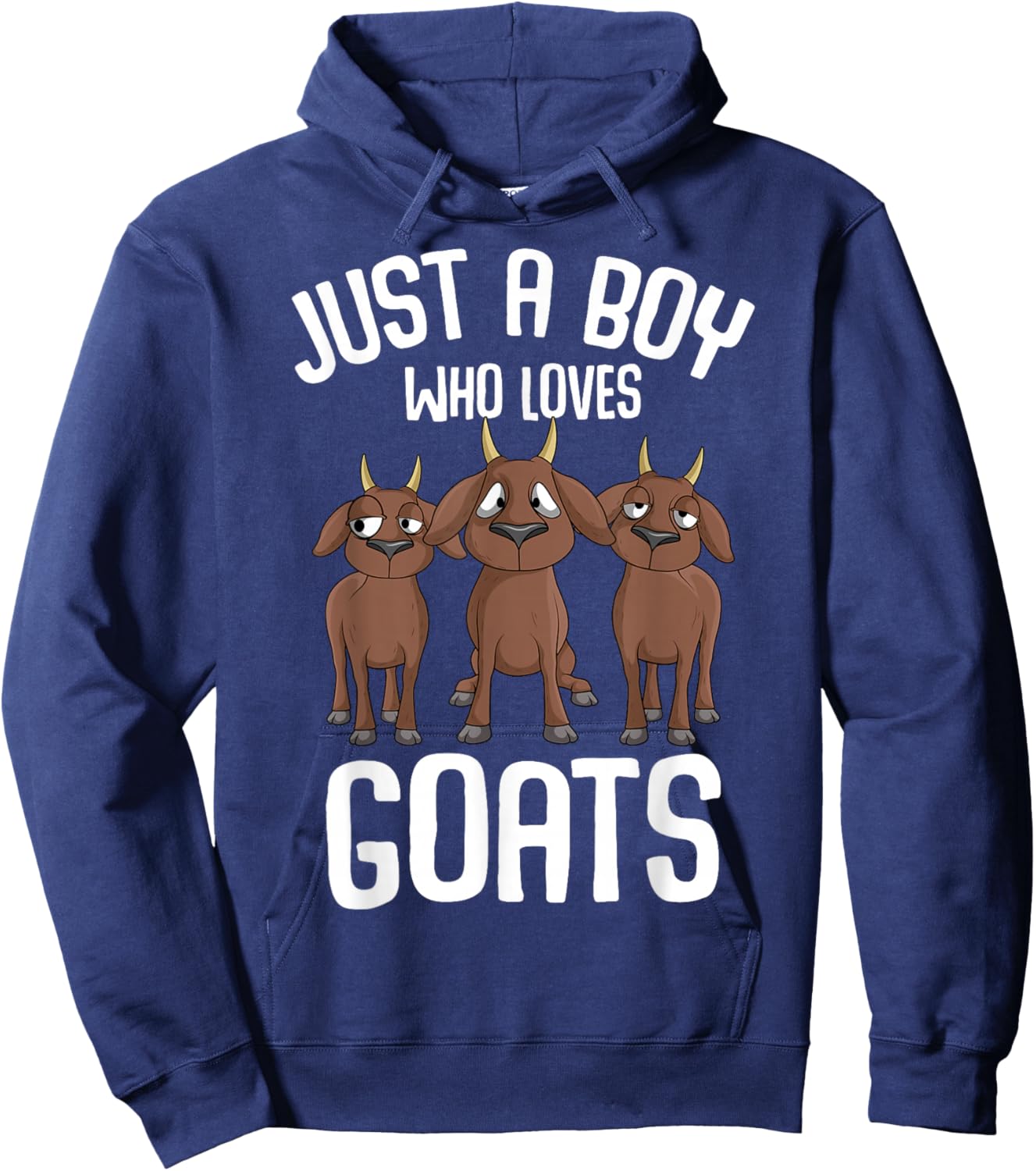 Just a Boy who loves Goats Farmers Goat Lover Kids Boys Hoodie - Hoodie | Navy