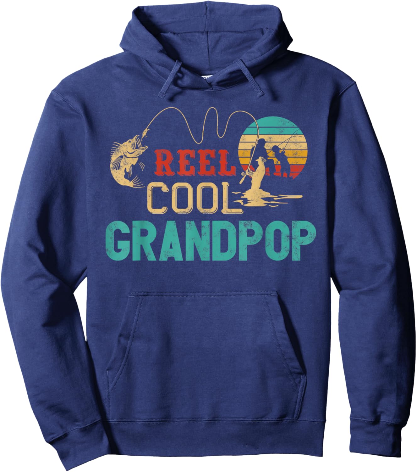 Reel Cool Grandpop vintage funny fishing rod gifts Gramdpop Hoodie - Hoodie | Navy