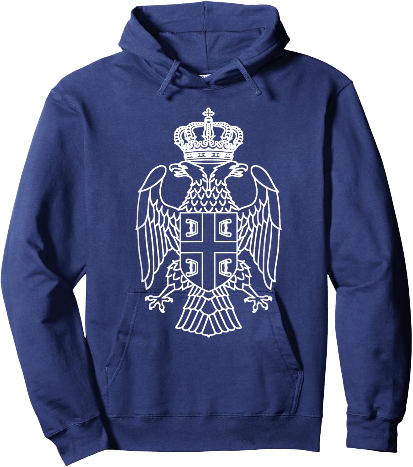Serbia Srbija Serbian Eagle Srpski Grb white belo Trobojka Hoodie - Hoodie | Navy
