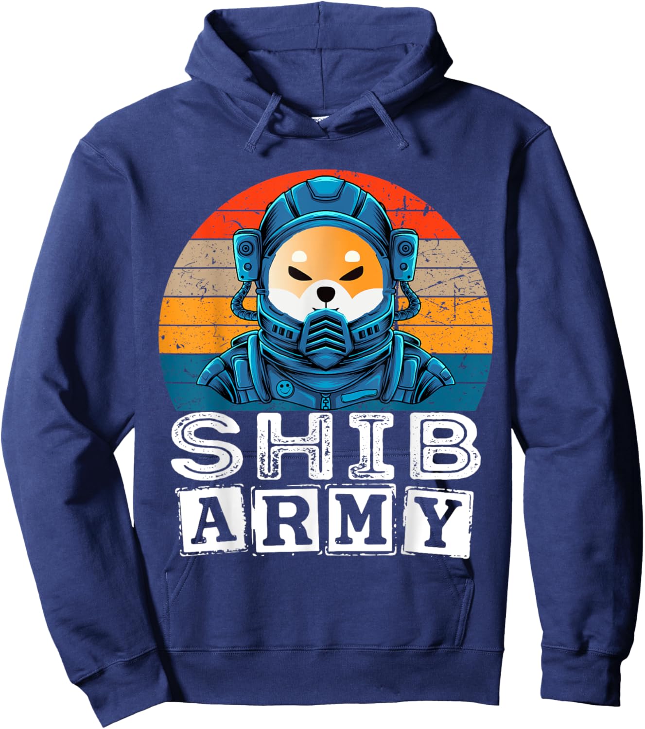 Cryptocurrency Shiba Inu Shib Army to the moon Crypto Meme Hoodie - Hoodie | Navy