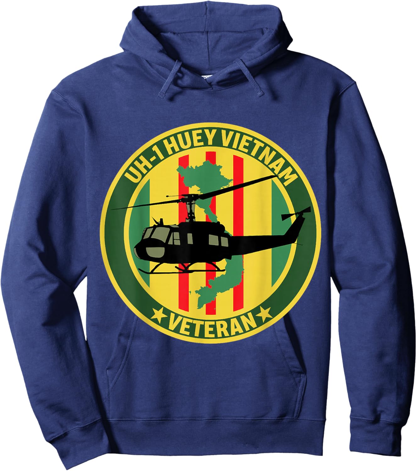 UH-1 Huey Helicopter Vietnam Veteran US Military Vet Hoodie - Hoodie | Navy