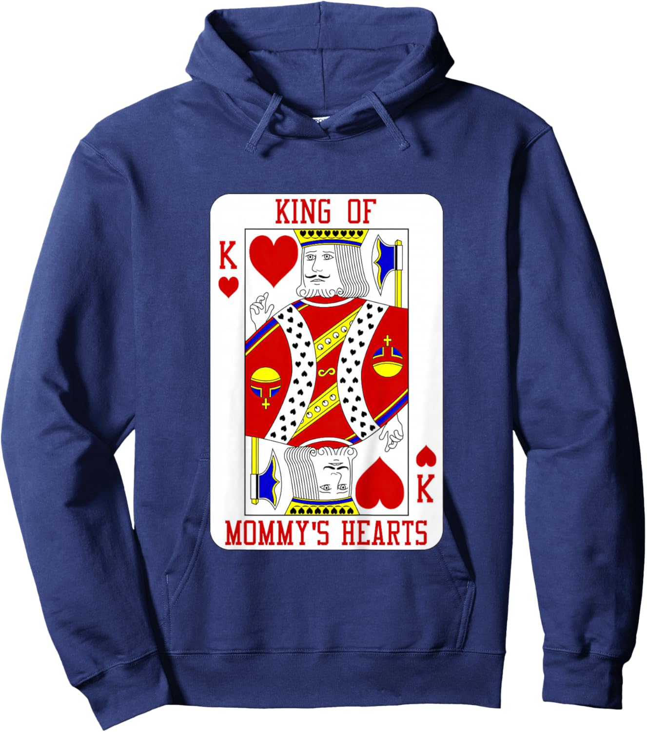 Kids King Of Mommy's Heart Playing Card Baby Boy Valentine’s Day Hoodie - Hoodie | Navy