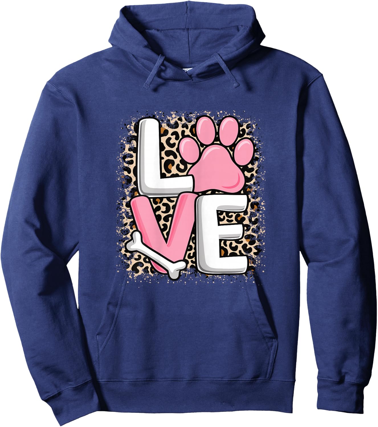Cute Love Dog Paw Dog Puppy Lover Women Girls Kids Hoodie - Hoodie | Navy
