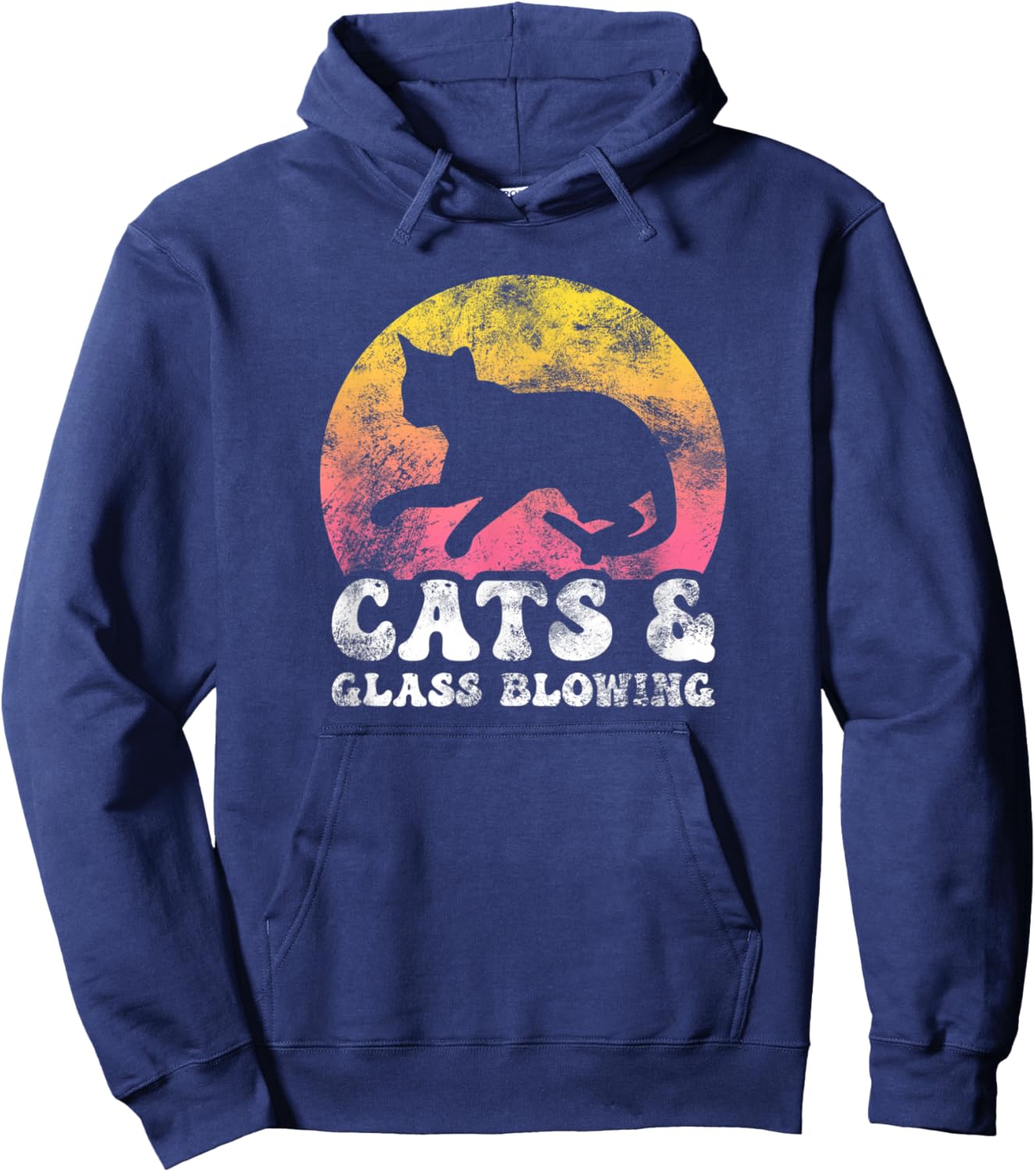 Funny Cats & Glass Blowing Vintage Retro Hobby Hoodie - Hoodie | Navy
