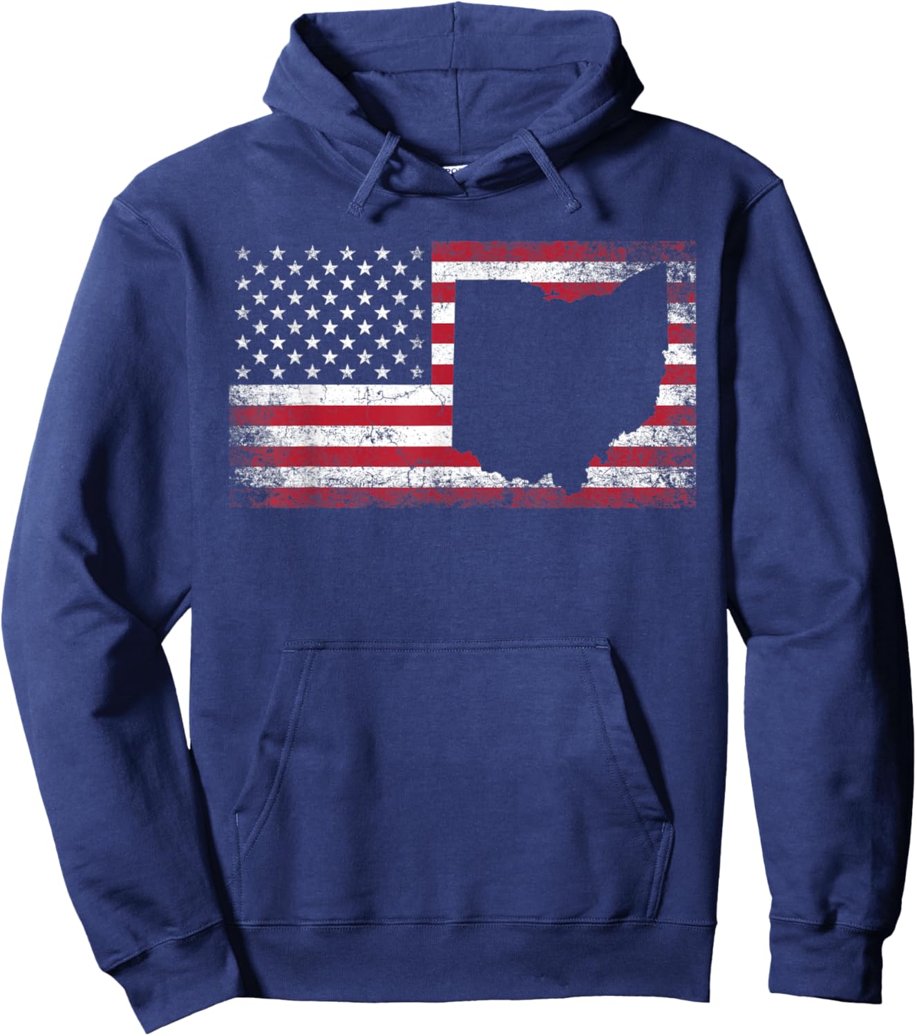Ohio 4th of July American Flag USA America Patriotic Hoodie - Hoodie | Navy