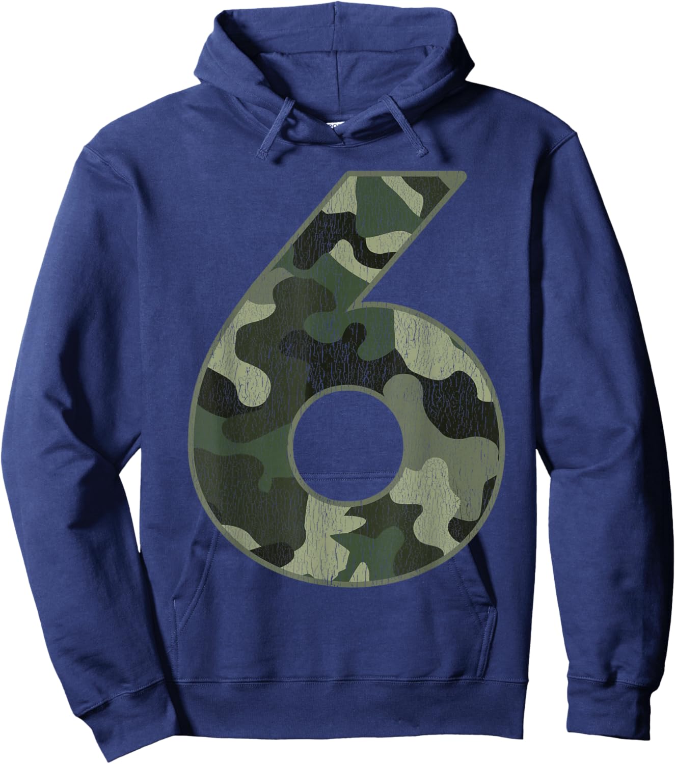 6th Birthday Army Birthday Party 6 Years Old Camo Number 6 Hoodie - Hoodie | Navy
